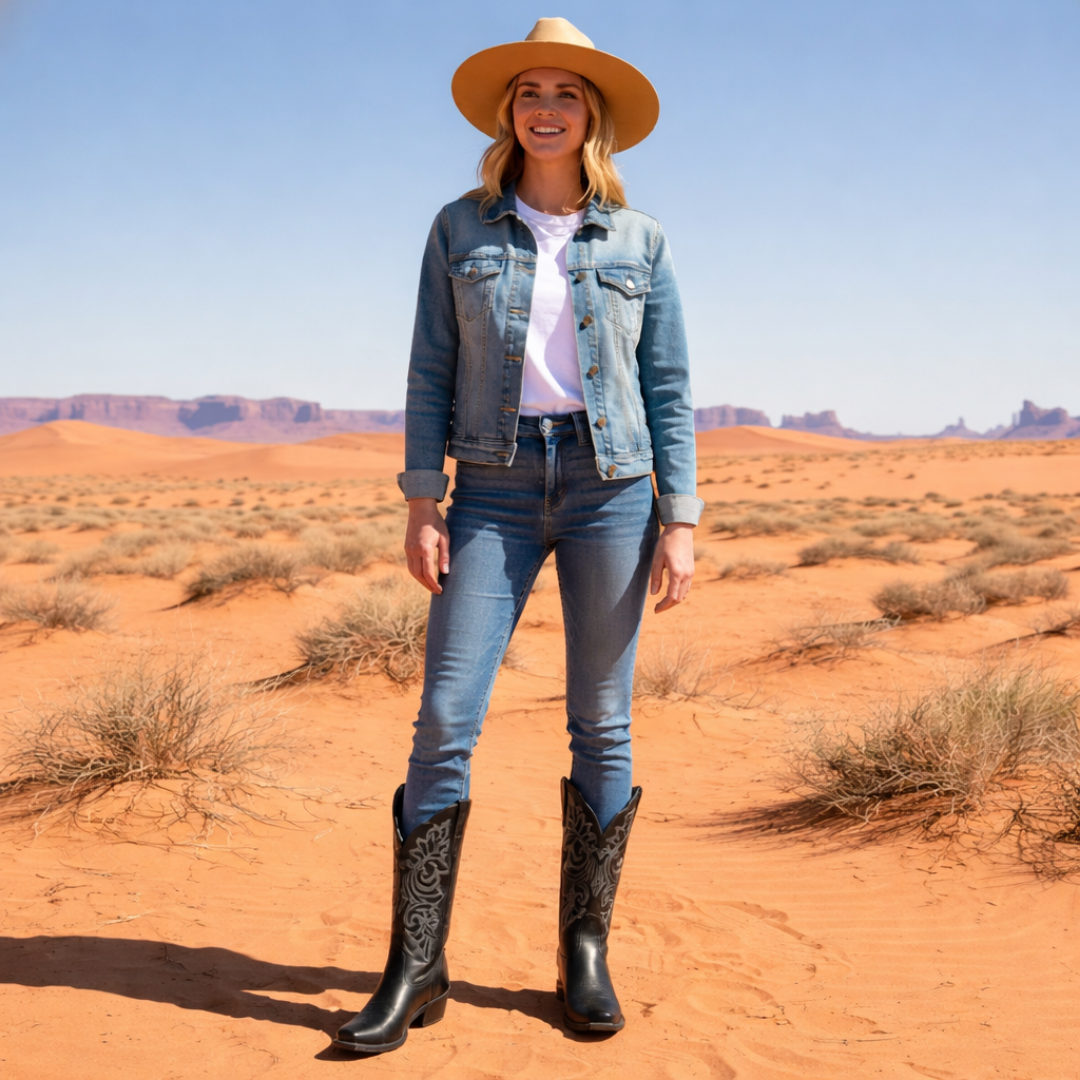 Dame Round Up Collins D Tå Western Støvler