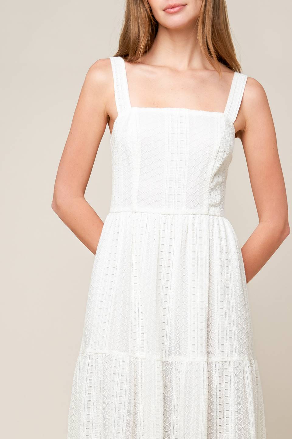 After the Rain White Lace Maxi Dress