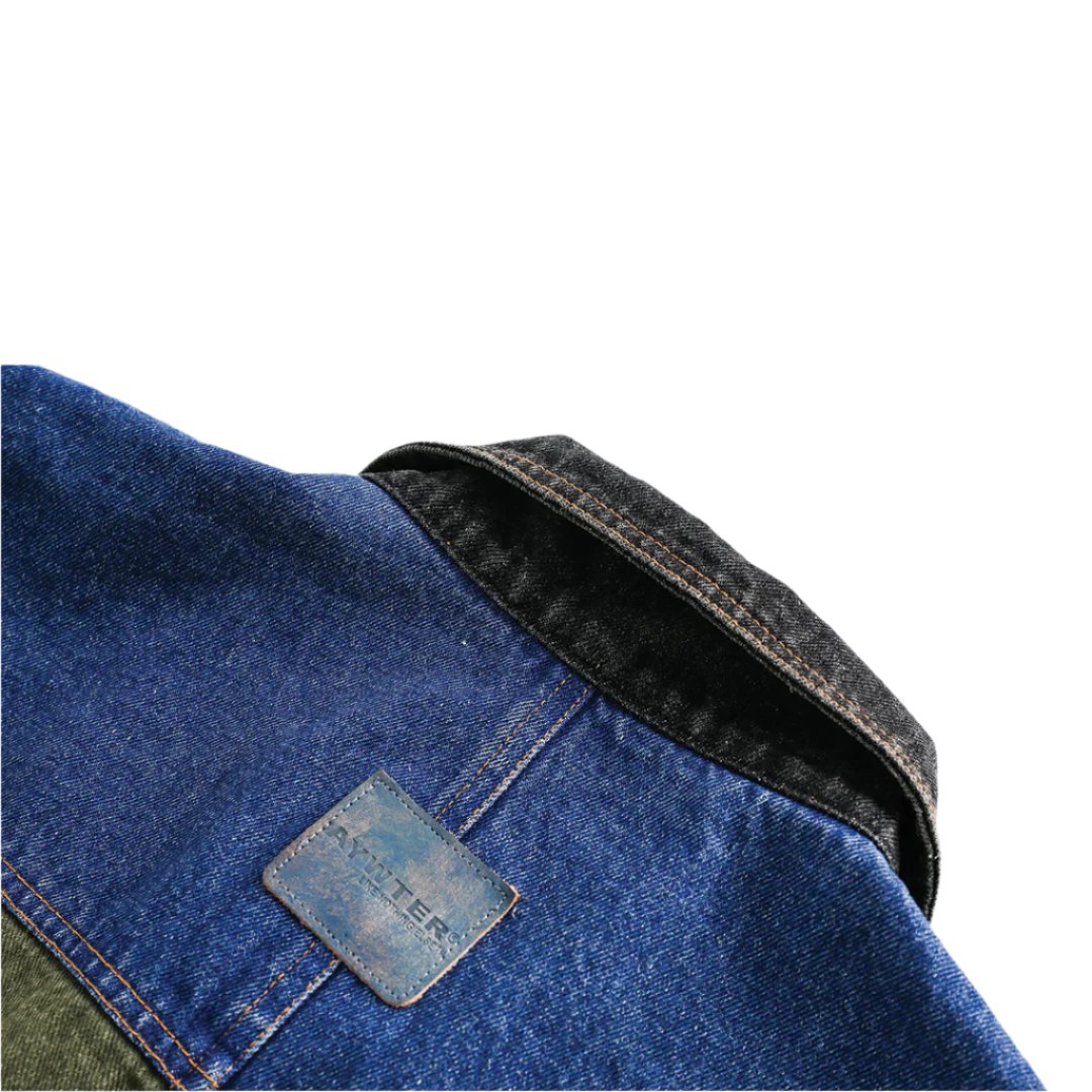Patchwork Cargo Denim Jakke