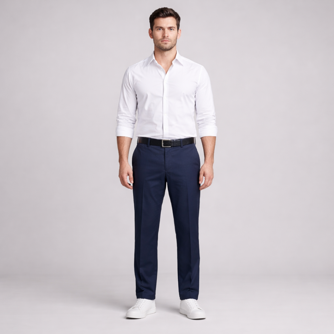 Straight-Cut Tailored Pants