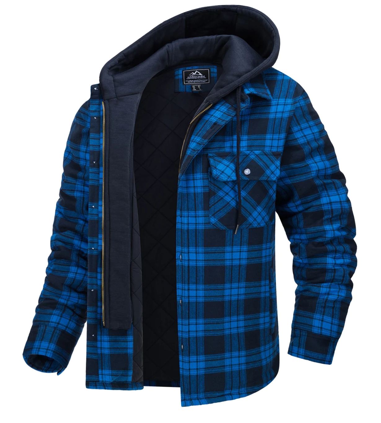 Men's Plaid Hooded Jacket