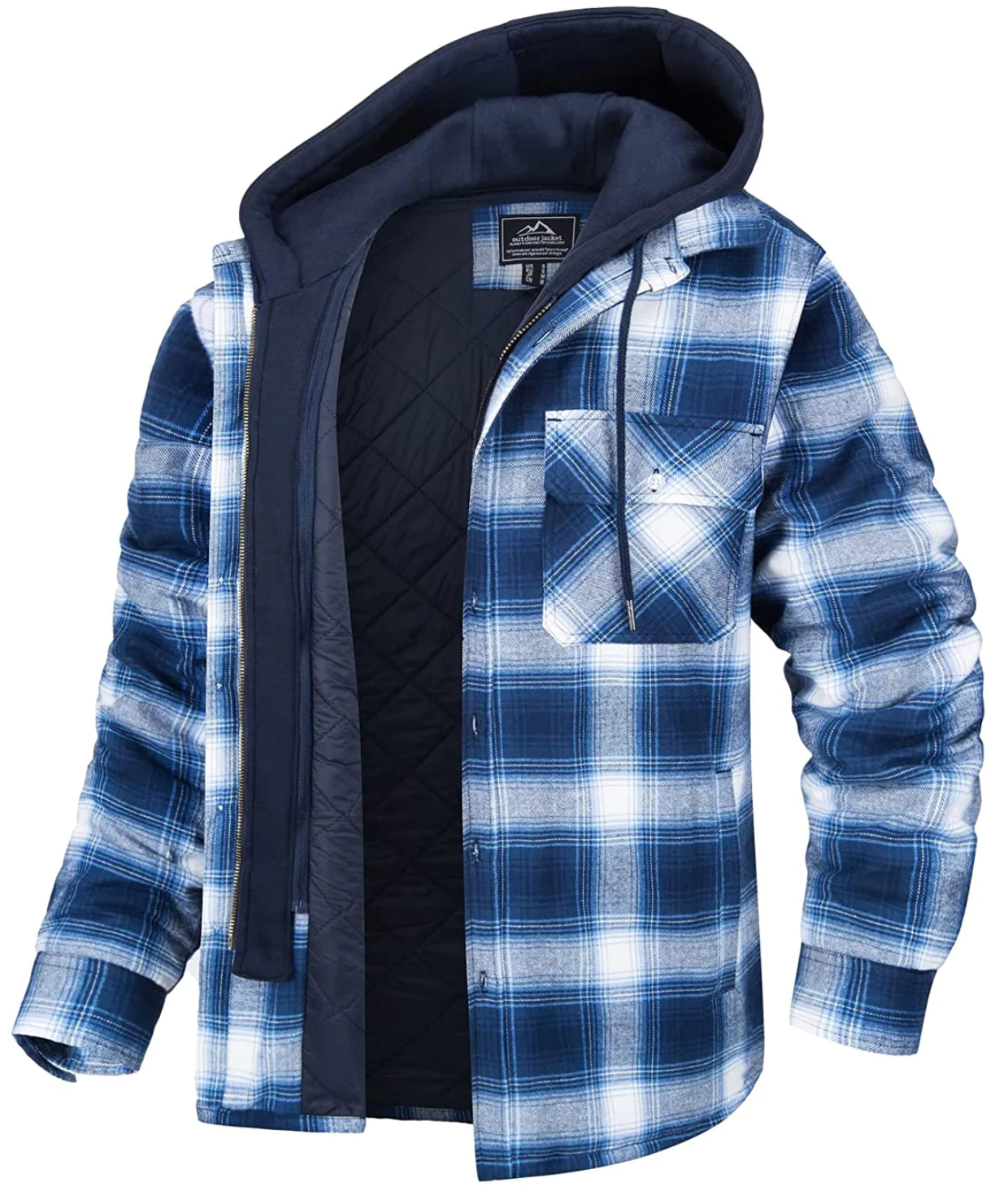 Men's Plaid Hooded Jacket