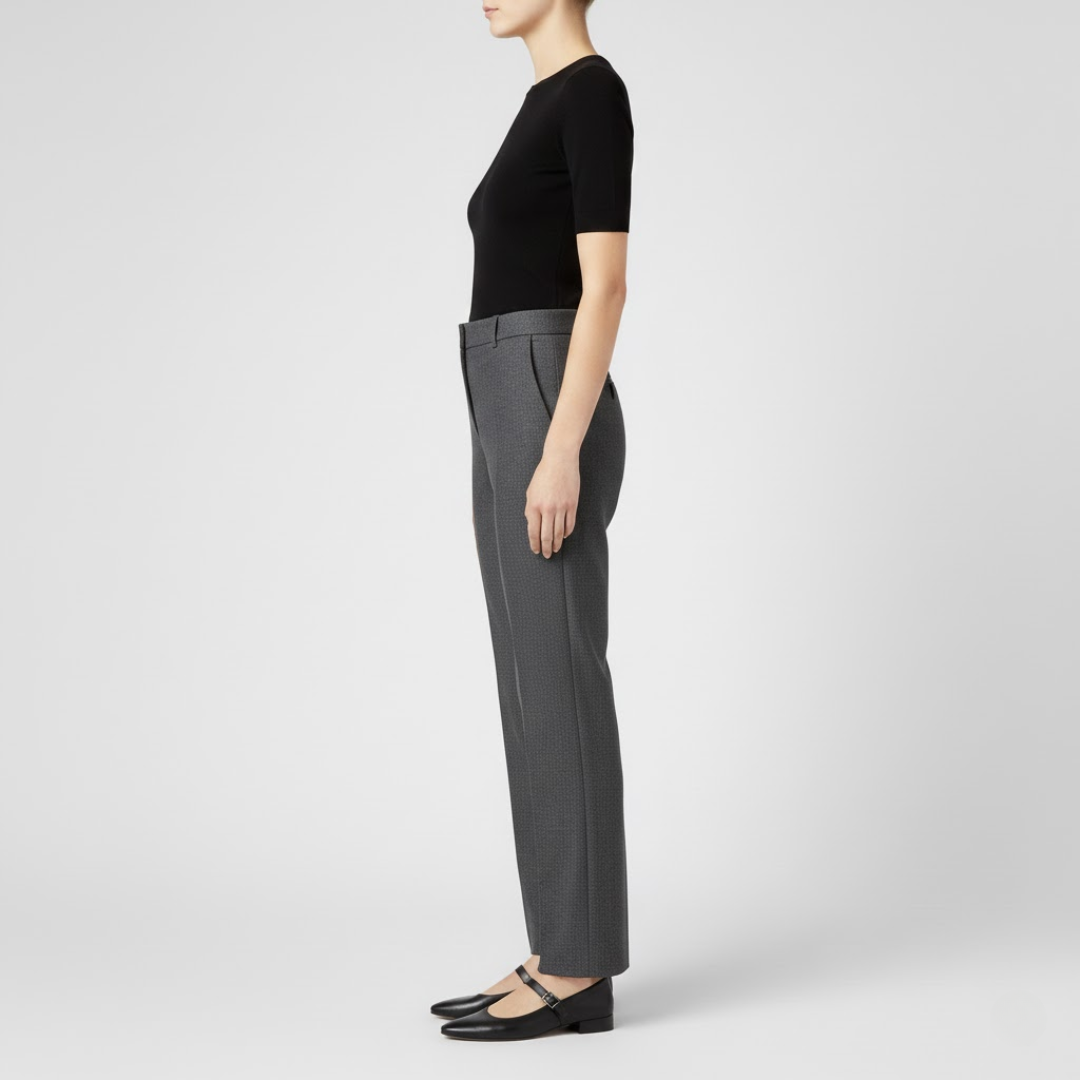 High-Waist Straight Leg Trousers