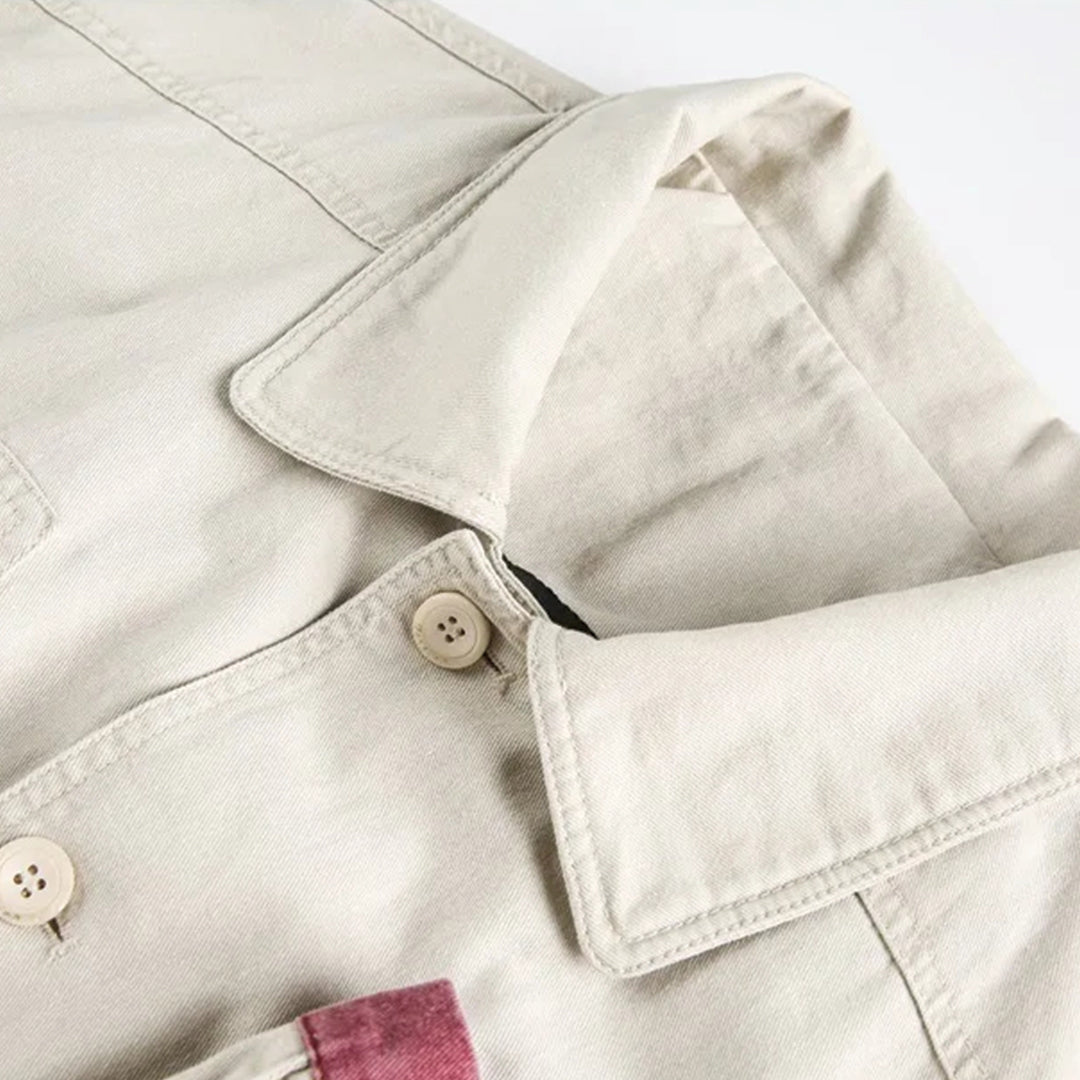Patchwork Cargo Denim Jacket