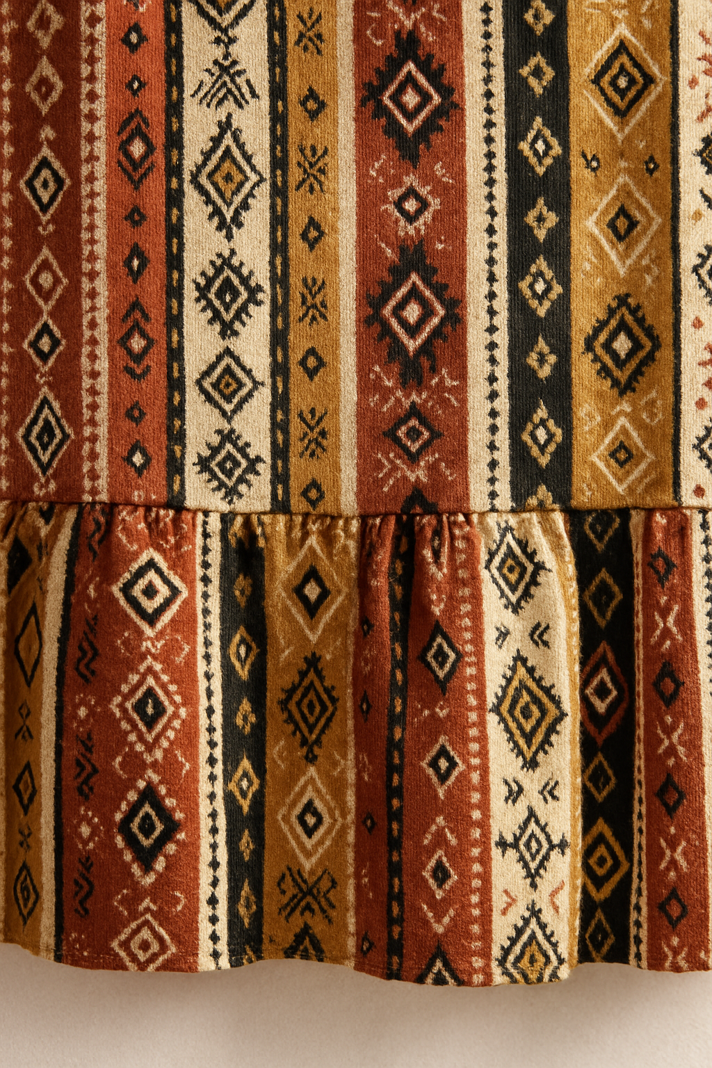 "Marrakech" Boho Geometric Tiered Mini Dress