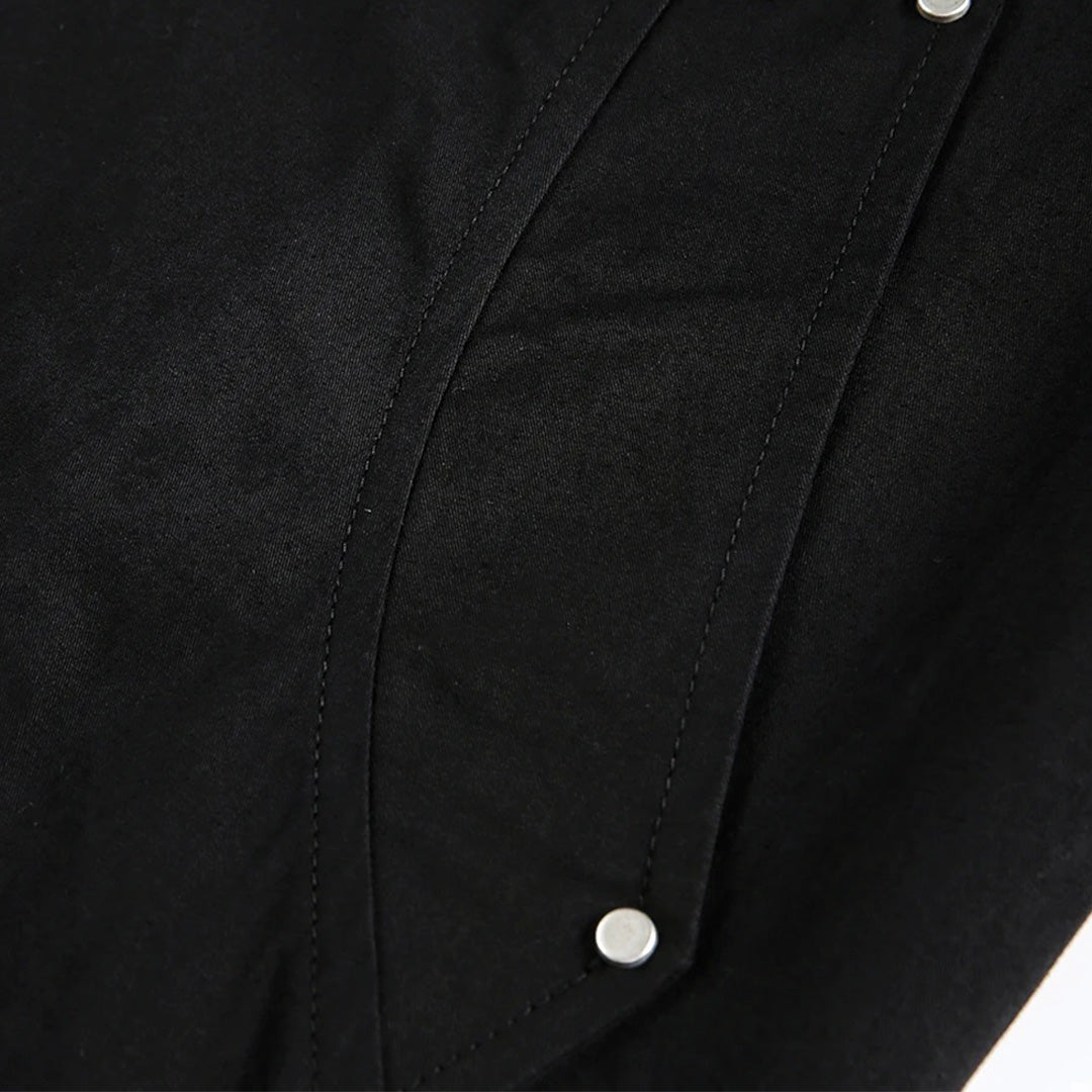Patchwork Cargo Denim Jacket