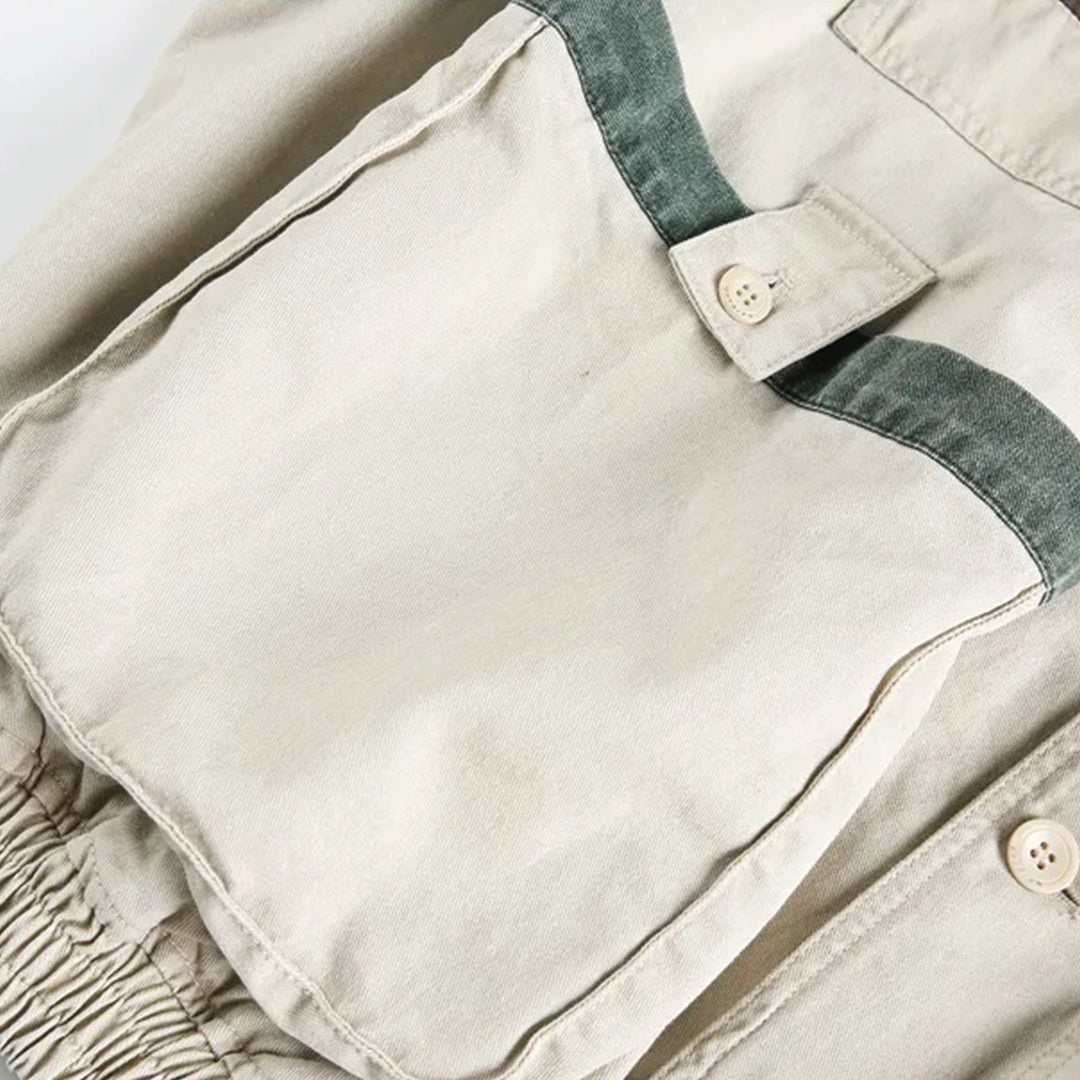 Patchwork Cargo Denim Jacket