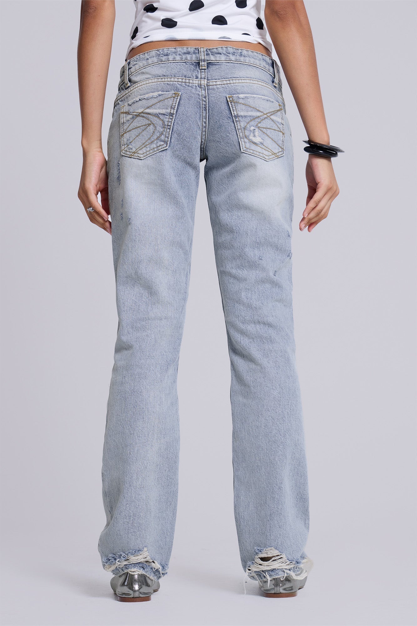 Rider Low Rise Straight Leg Jeans in Light Wash