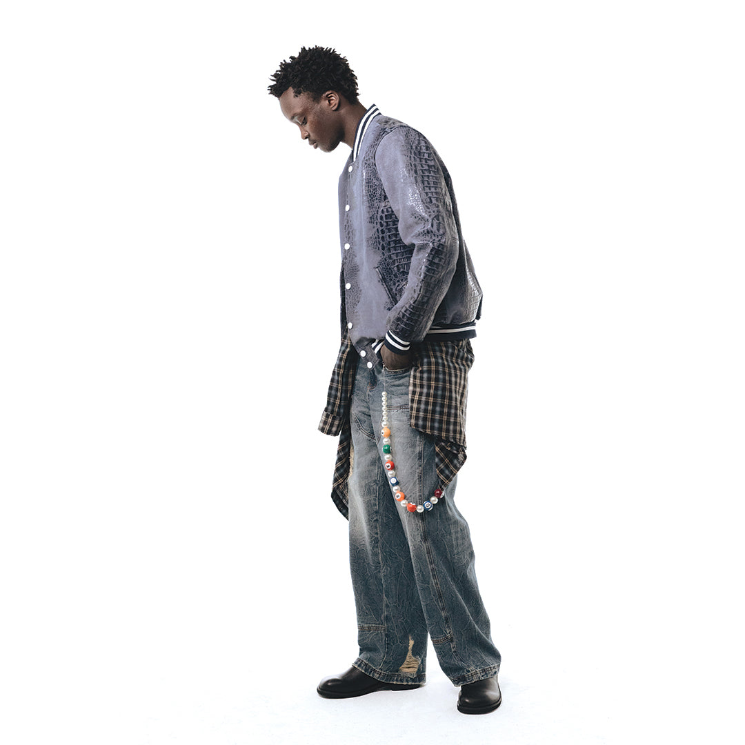 Patchwork Cargo Denim Jacket
