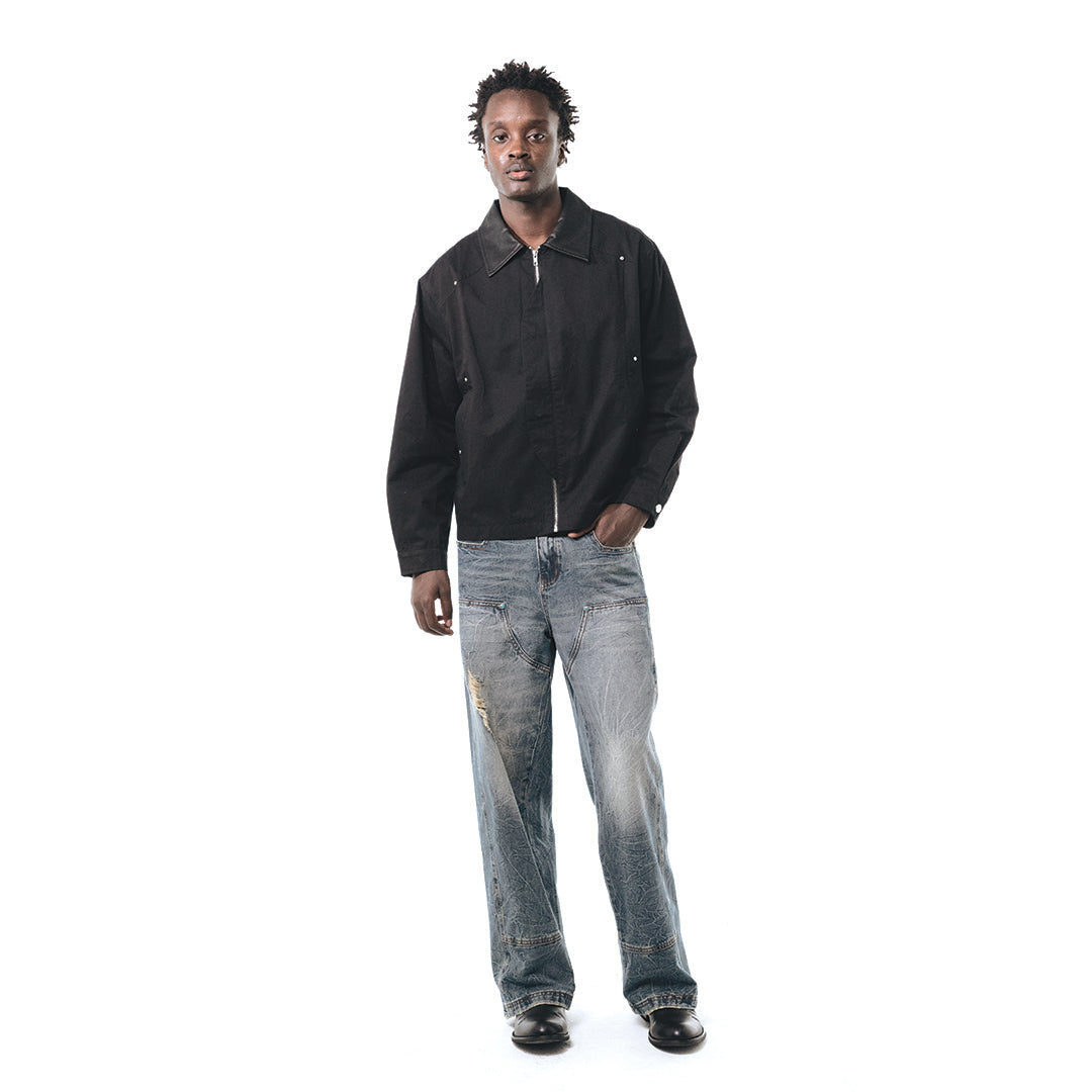 Patchwork Cargo Denim Jacket