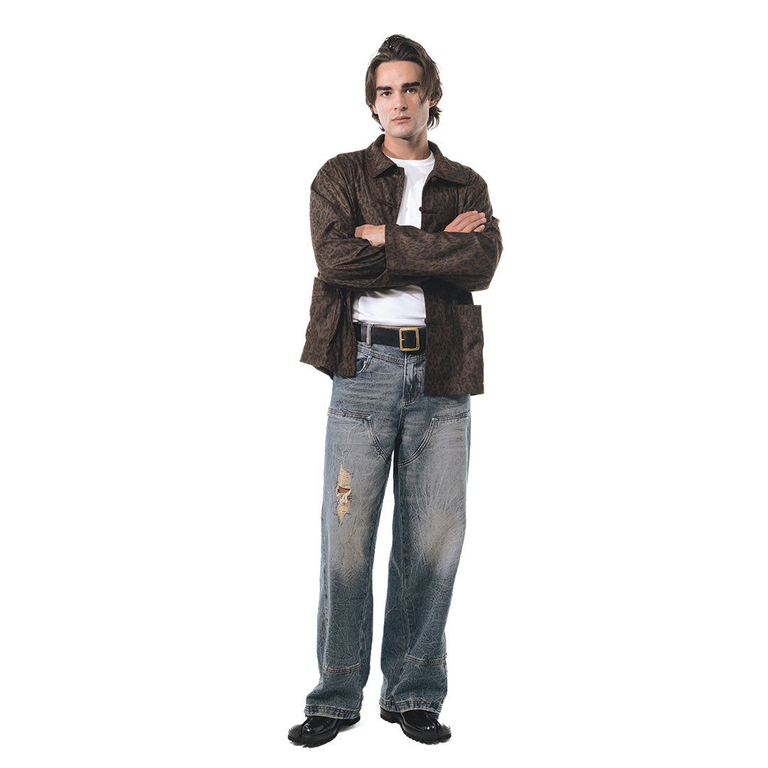 Patchwork Cargo Denim Jacket
