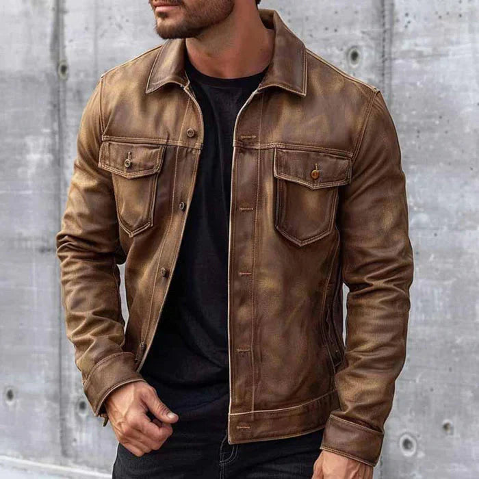 Men's Classic Button-Down Jacket with Collar