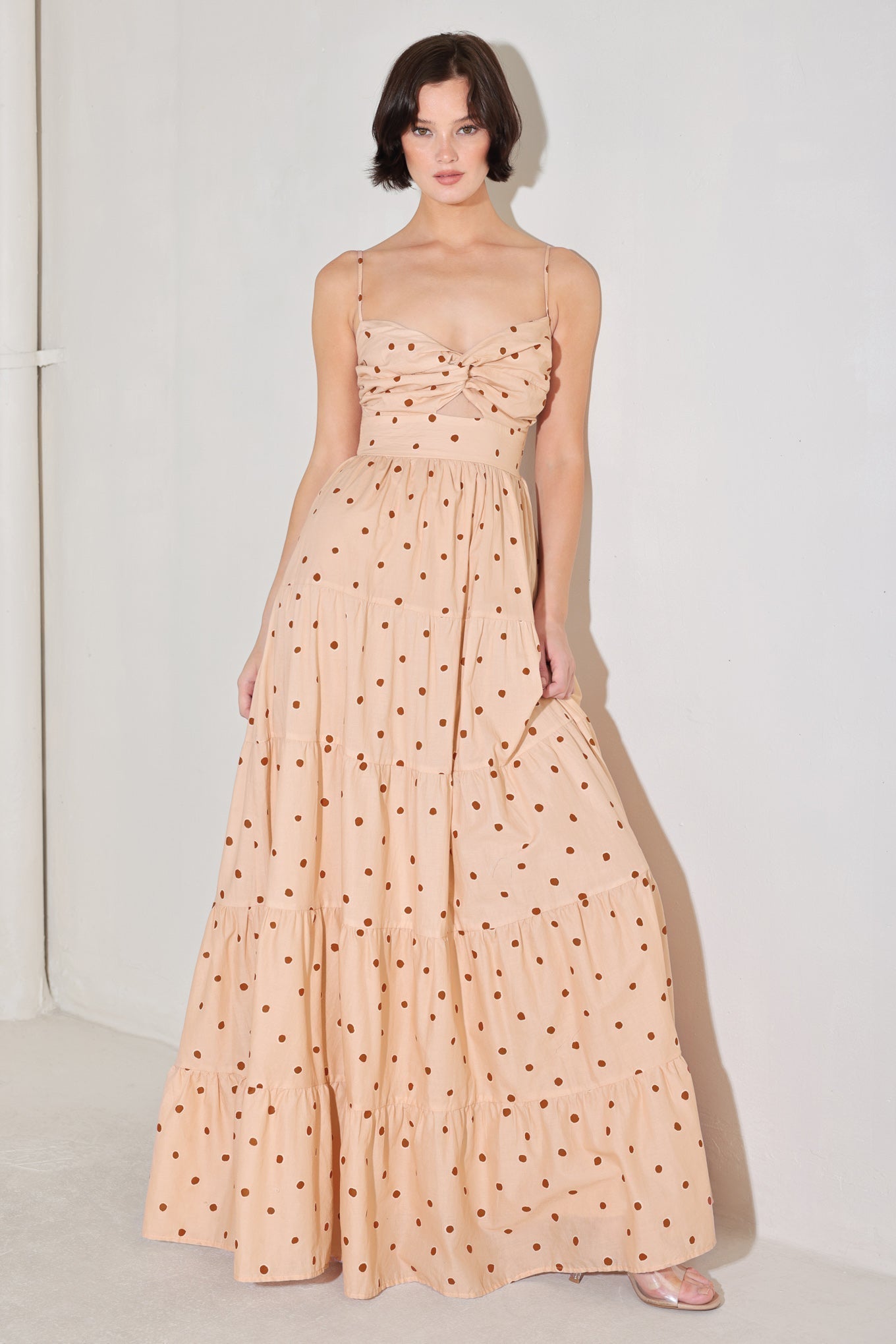 Polka Dot Woven Maxi Dress