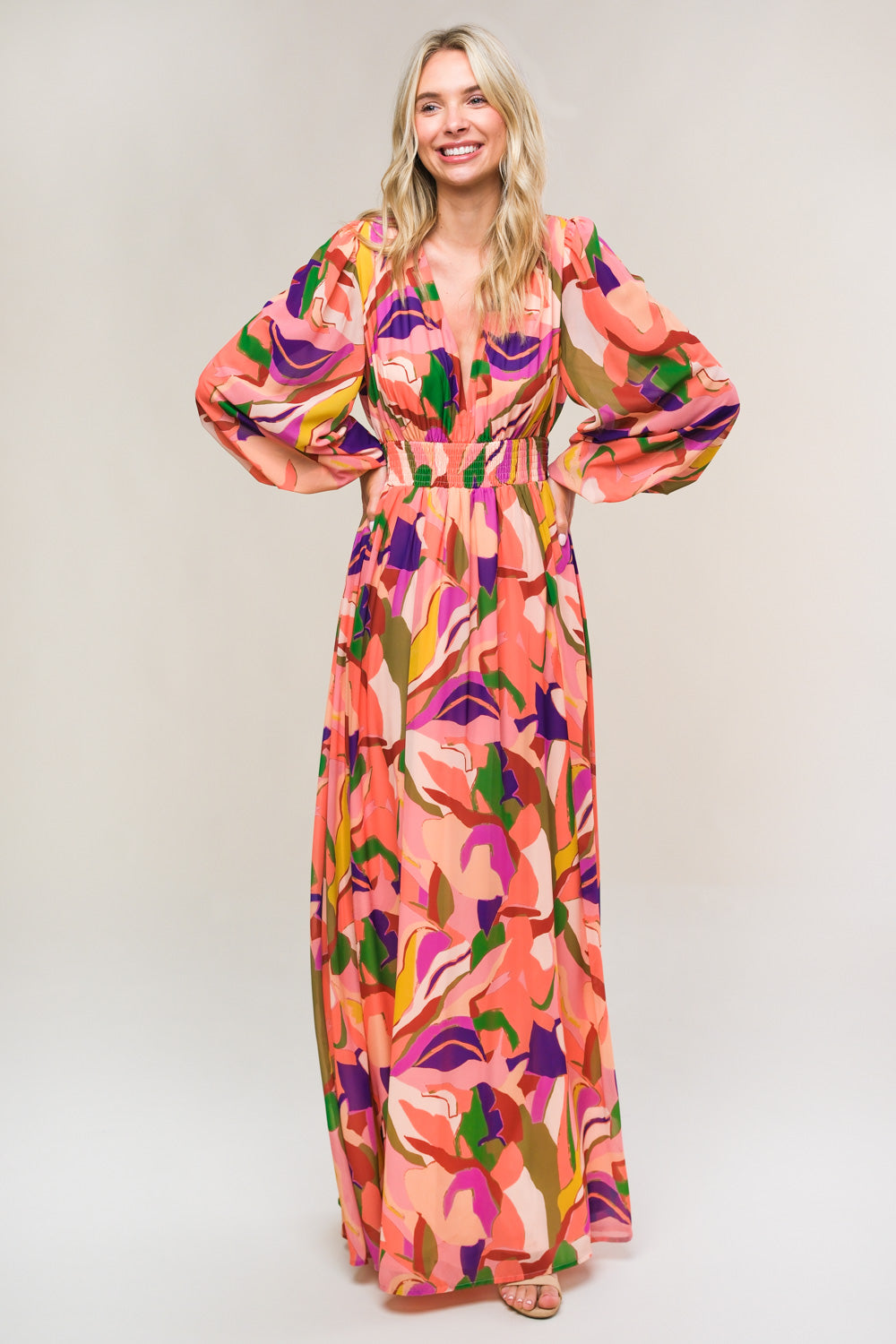 Printed woven maxi dress