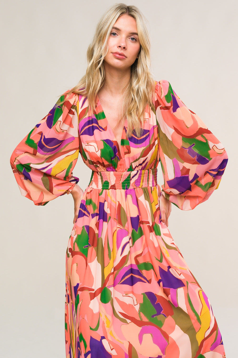 Printed woven maxi dress