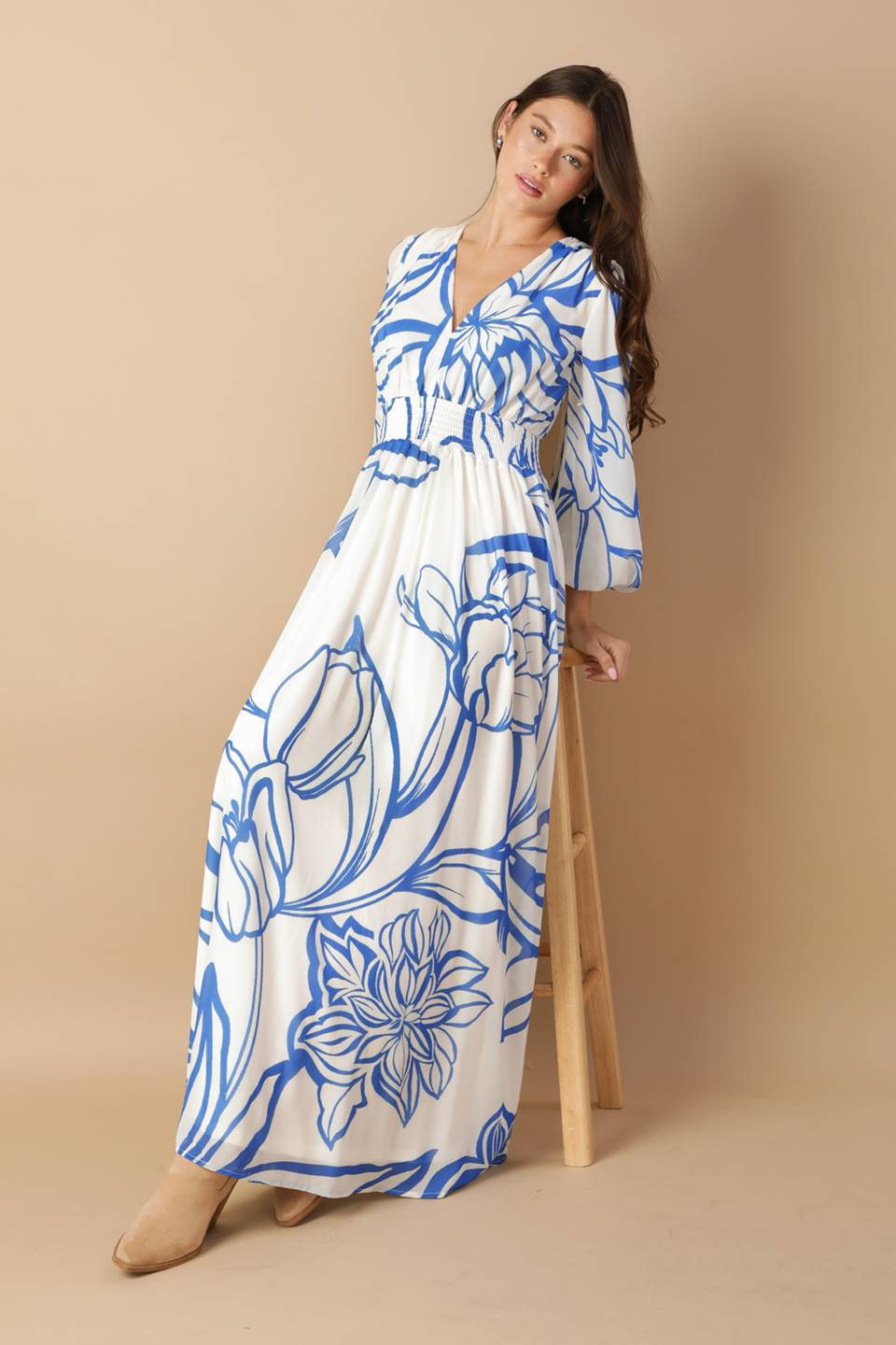 Dancing Dewdrops Woven Maxi Dress