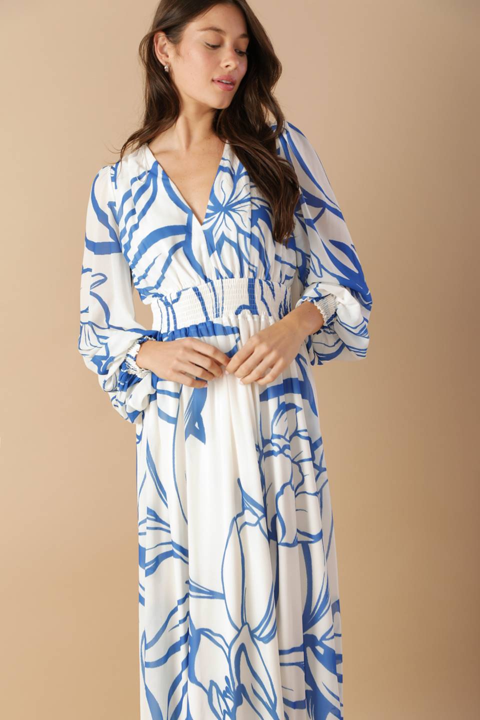 Dancing Dewdrops Woven Maxi Dress