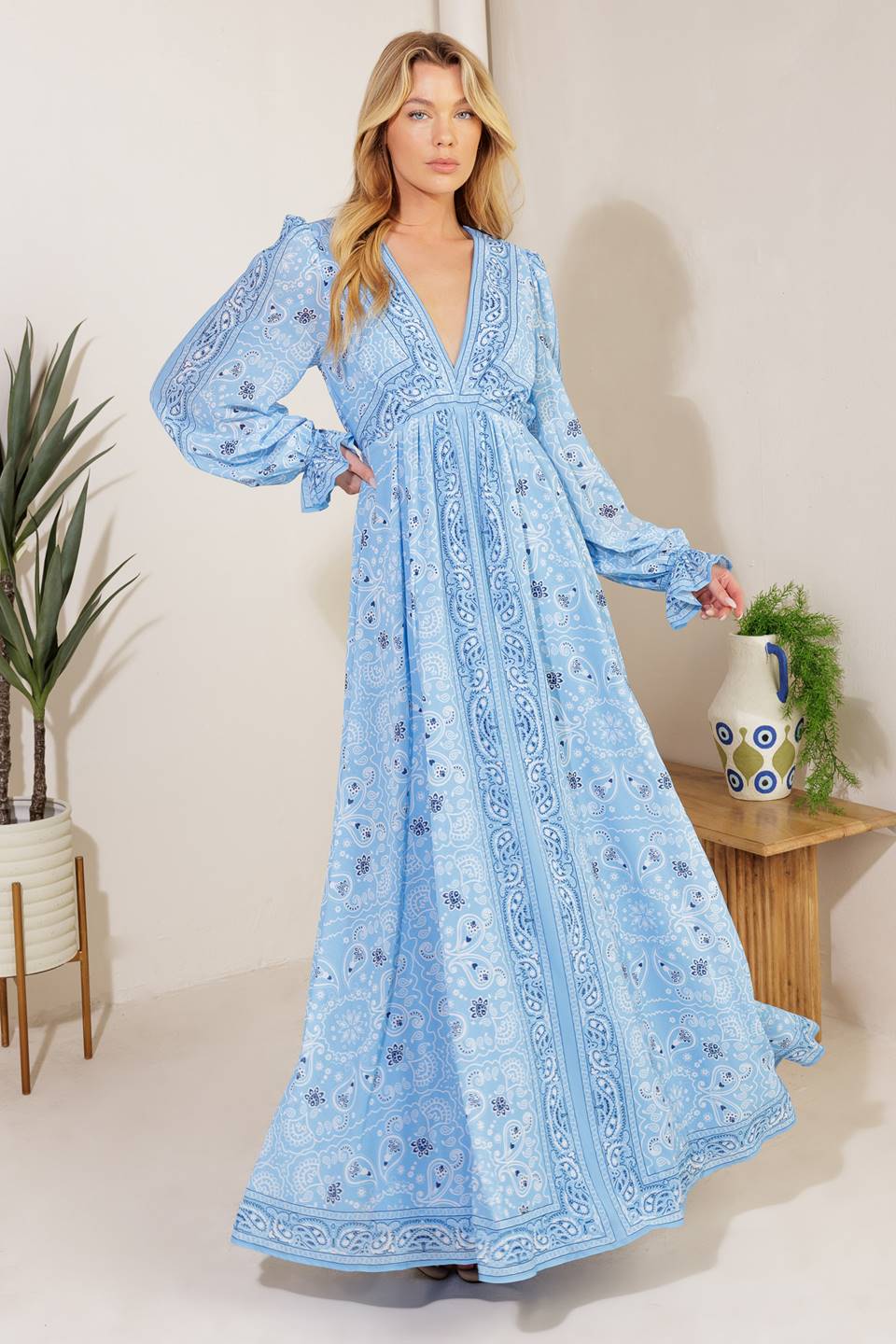 Ripples of Time Woven Maxi Dress