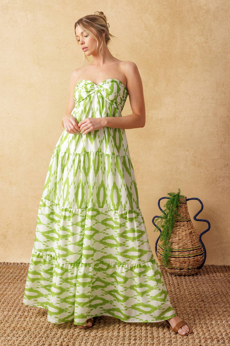 Petals of Time Woven Maxi Dres
