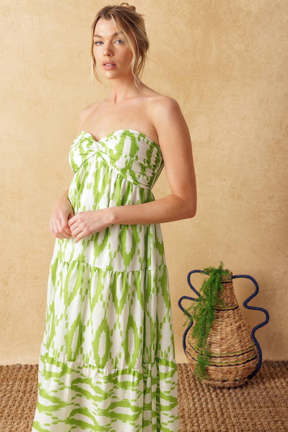 Petals of Time Woven Maxi Dres