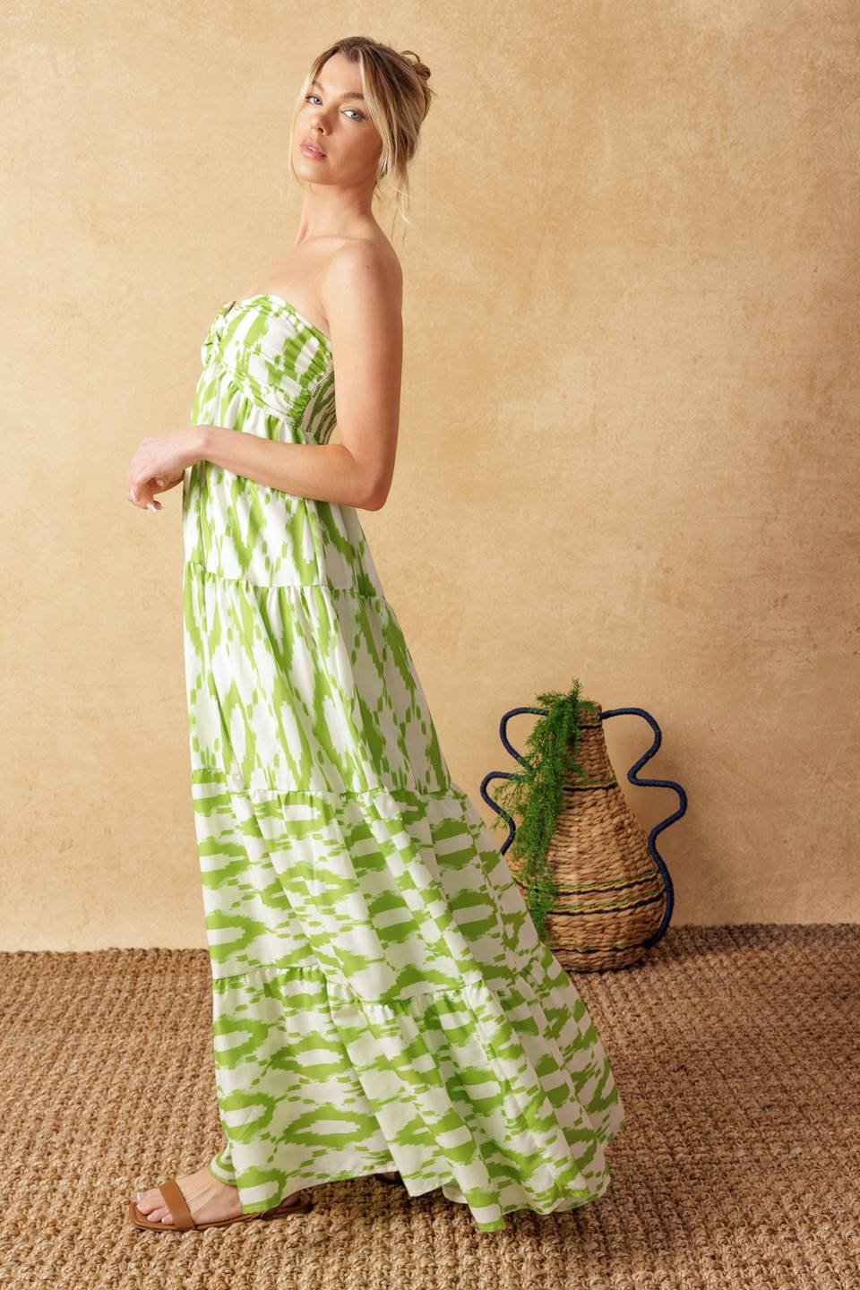 Petals of Time Woven Maxi Dres