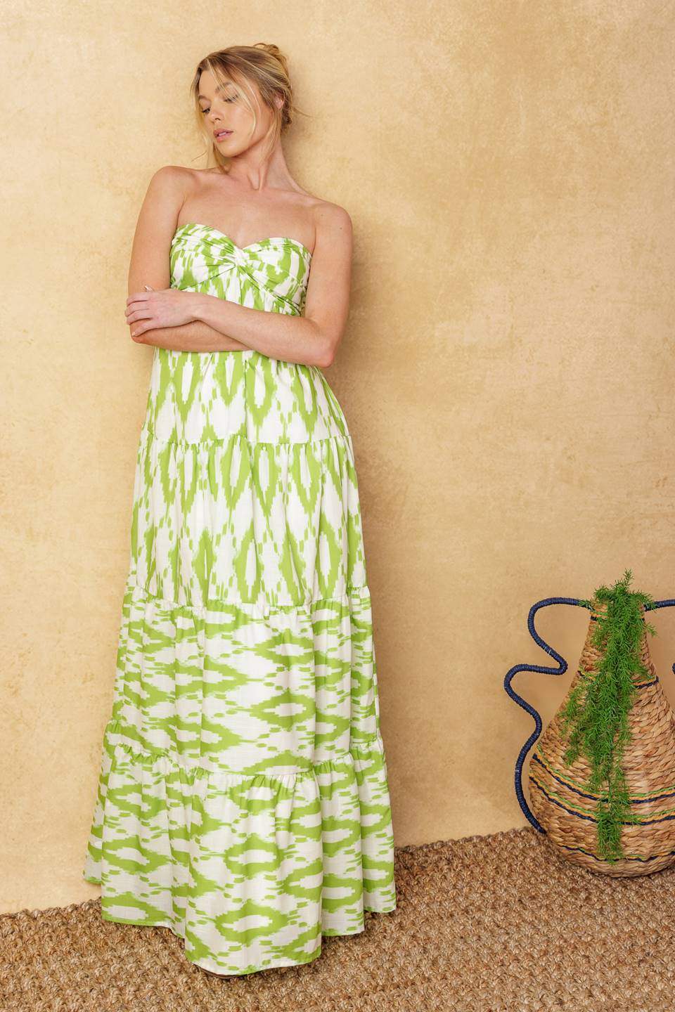 Petals of Time Woven Maxi Dres