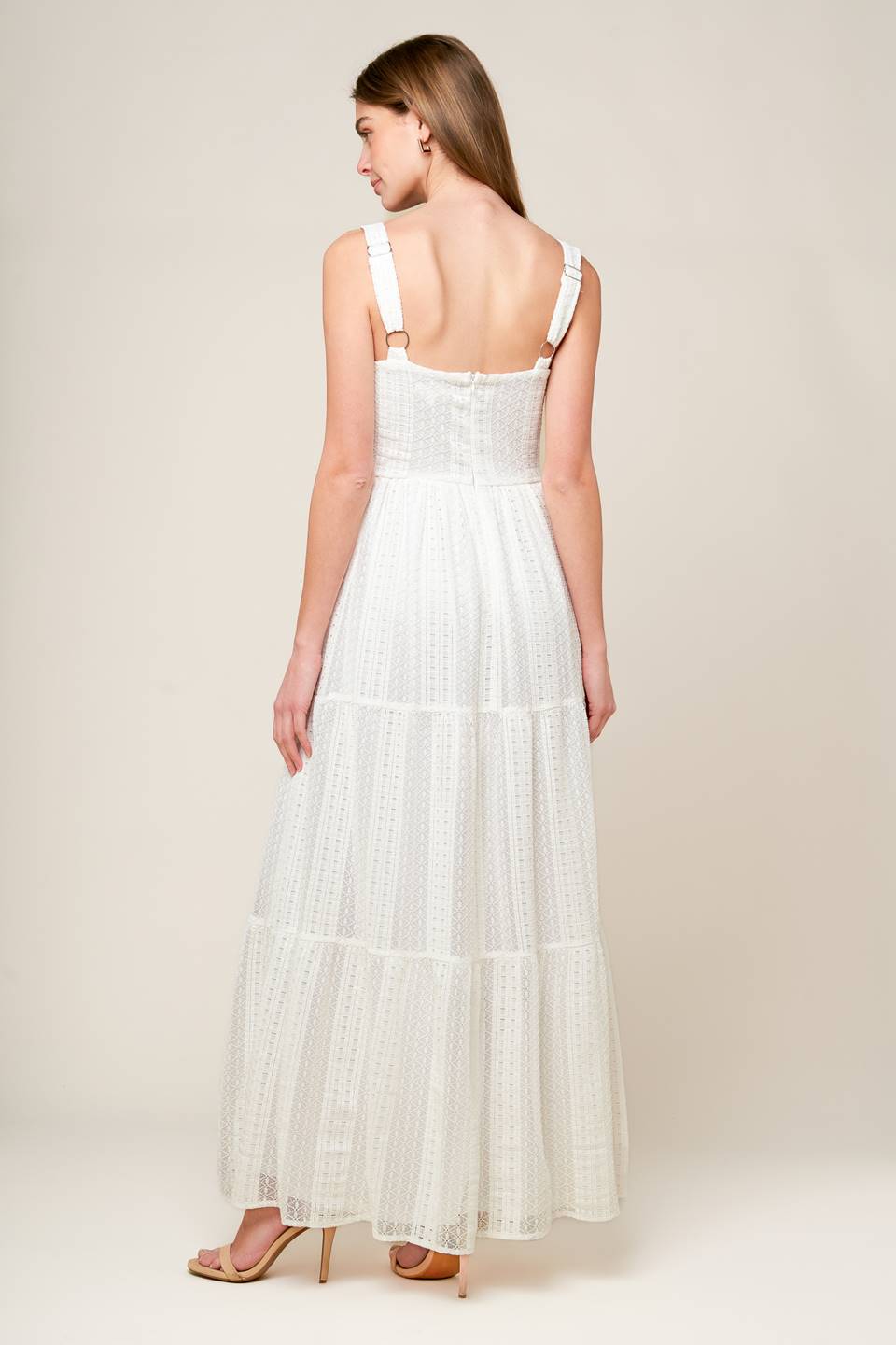 After the Rain White Lace Maxi Dress
