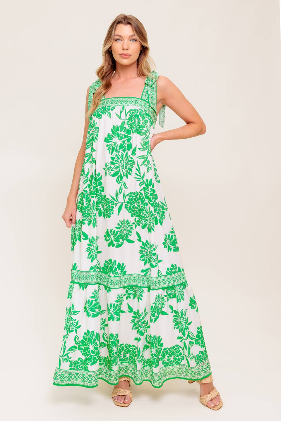 Garden Tales Floral Woven Maxi Dress