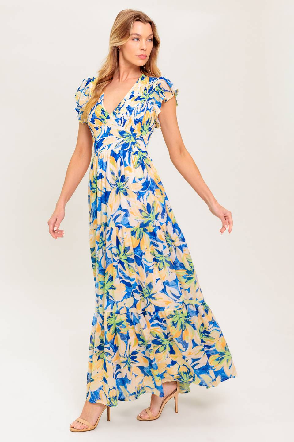 Echoes of You Woven Floral Maxi Dress