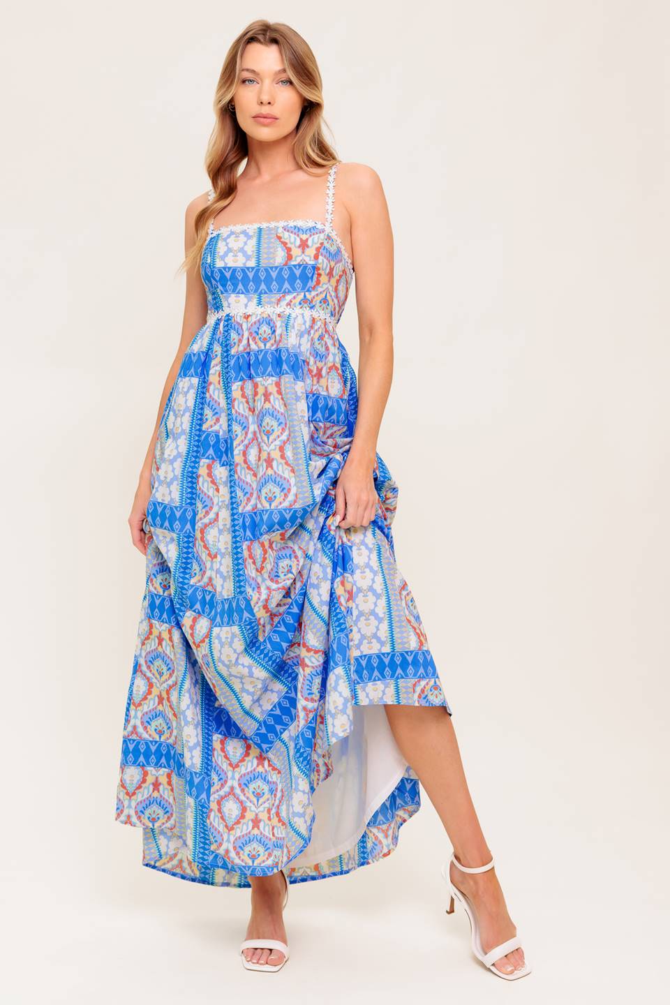 Lasting Magic Woven Blue Maxi Dress