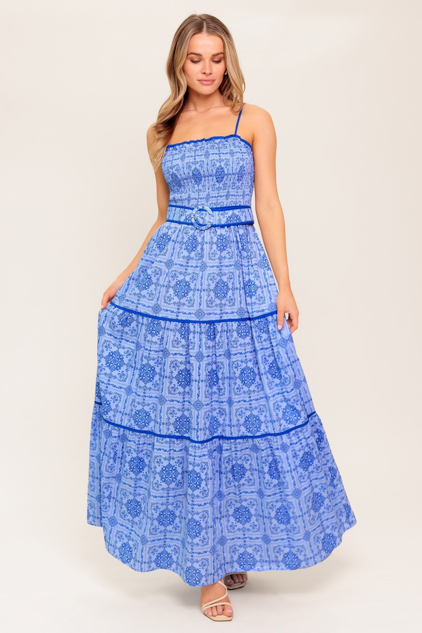 Whimsical Waves Woven Maxi Dress