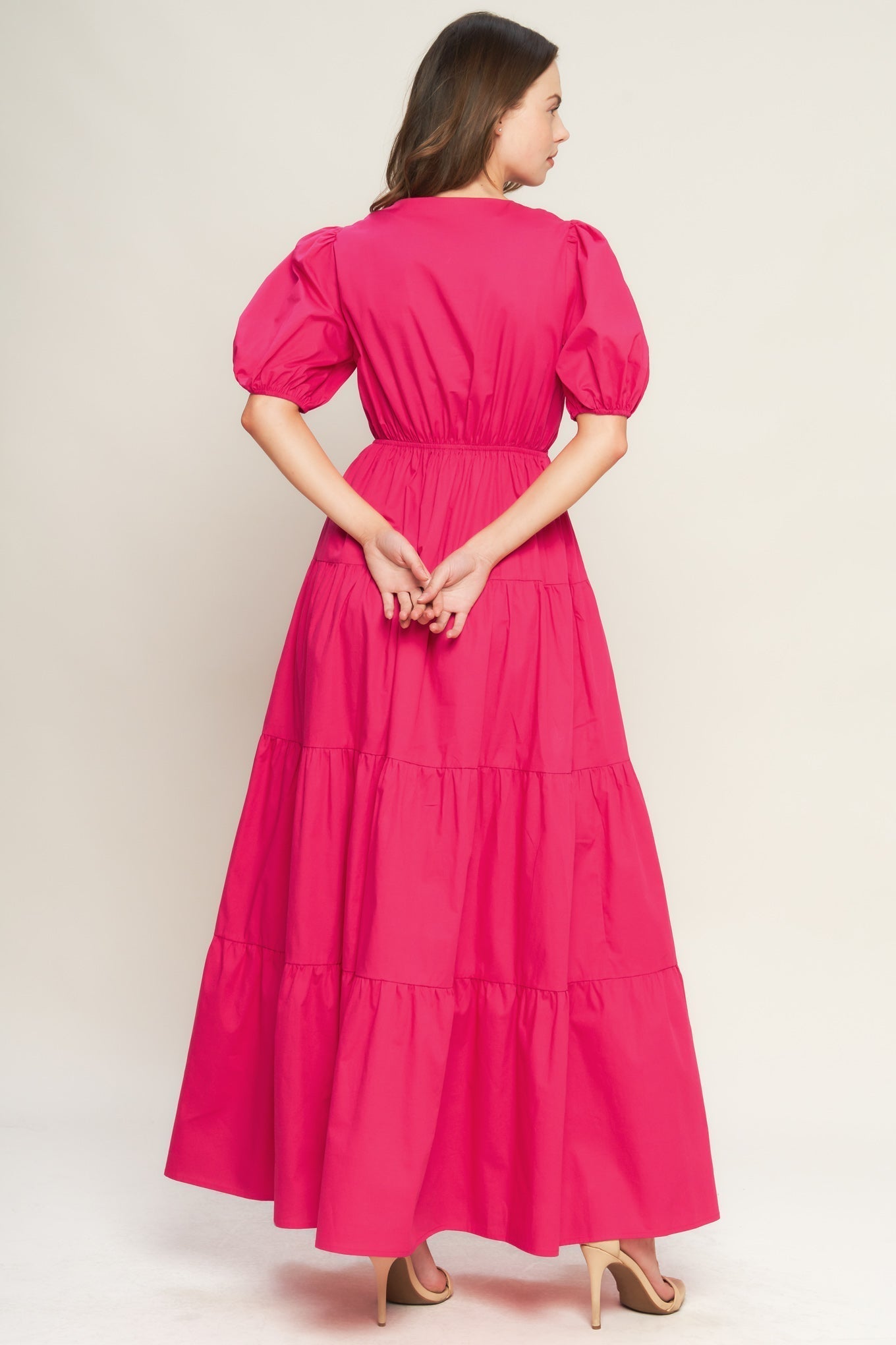 Fuchsia Summer Glow Woven Maxi Dress