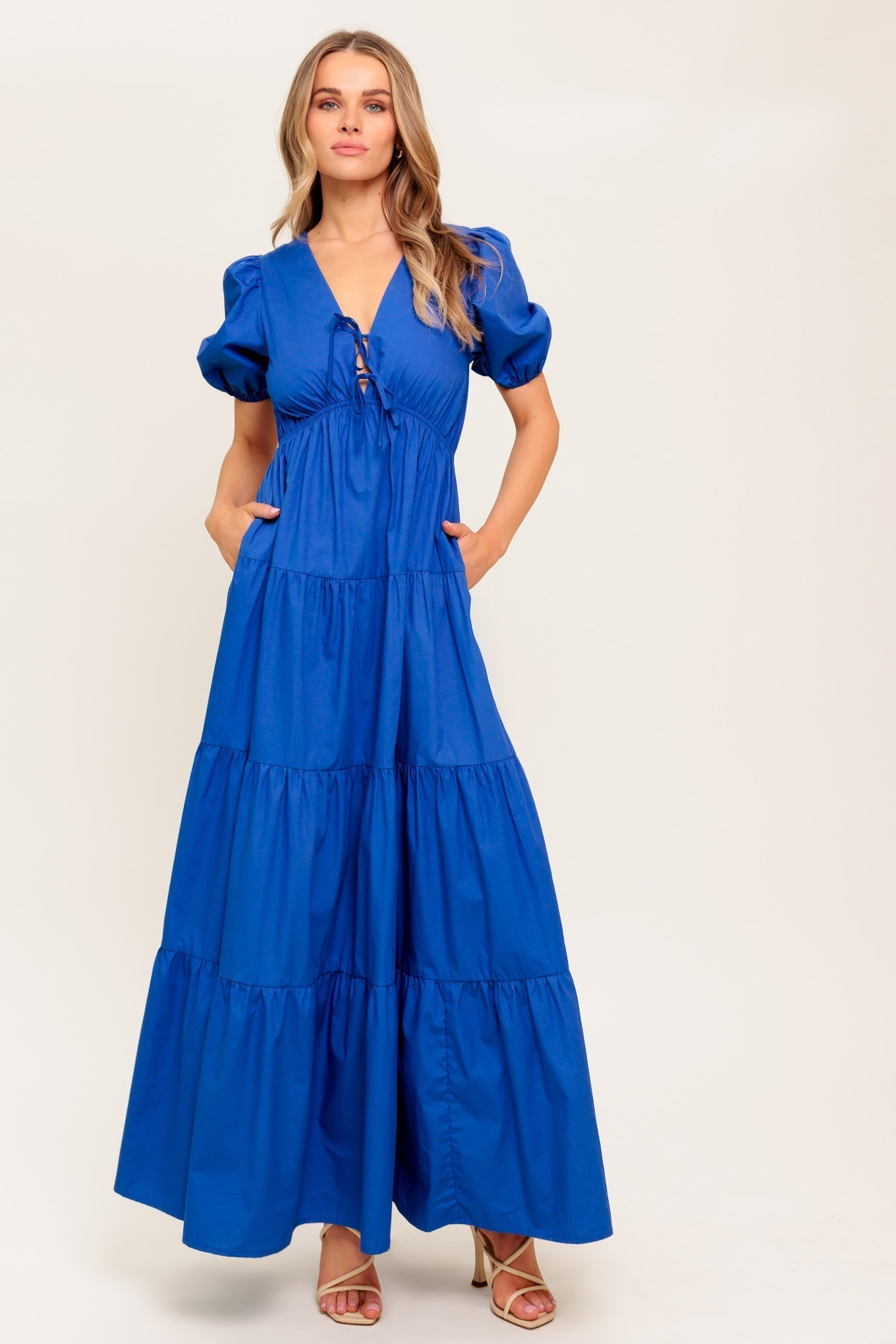 Royal Blue Woven Maxi Dress — Summer Glow