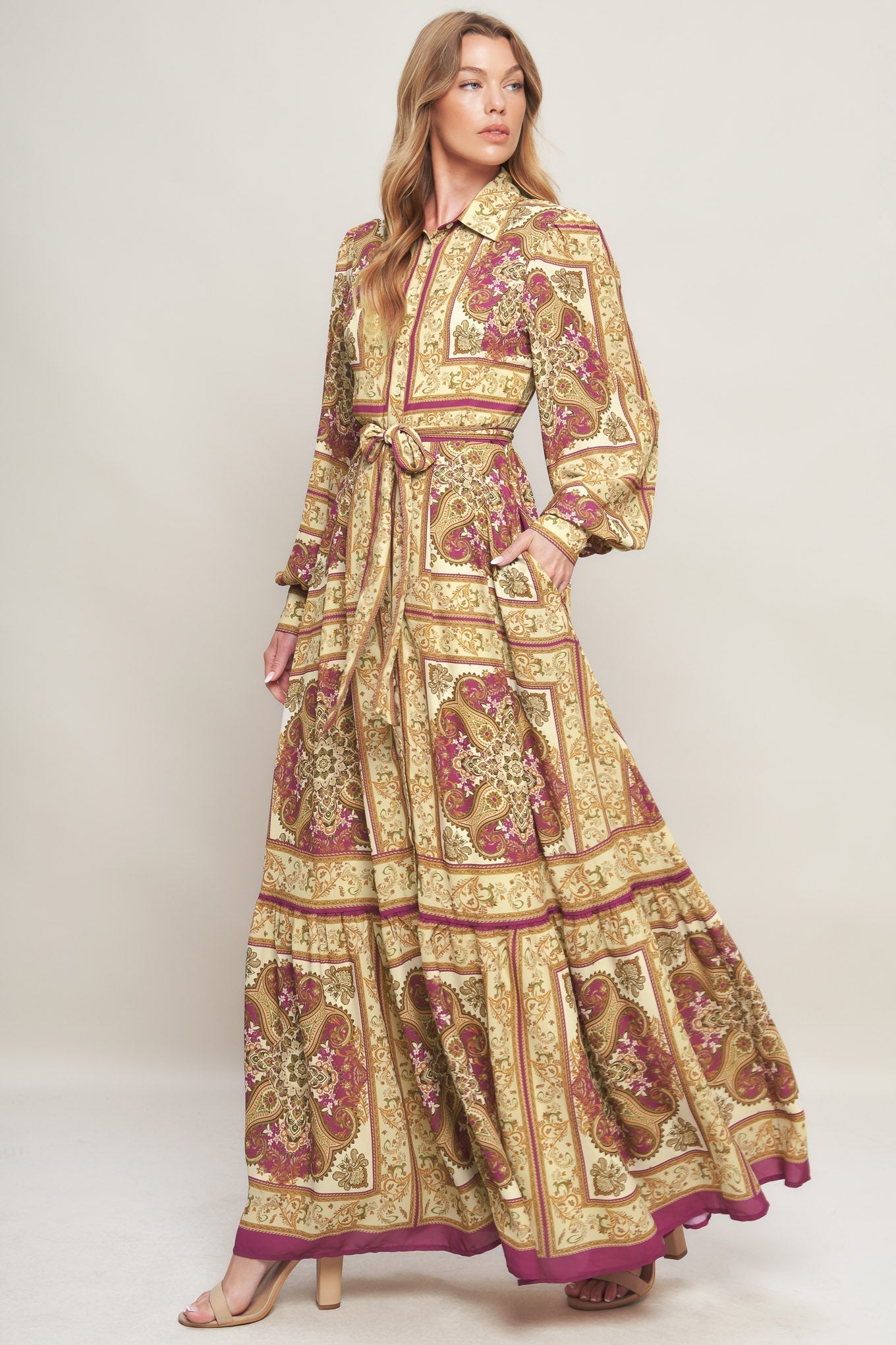 Royal Boho Woven Maxi Dress
