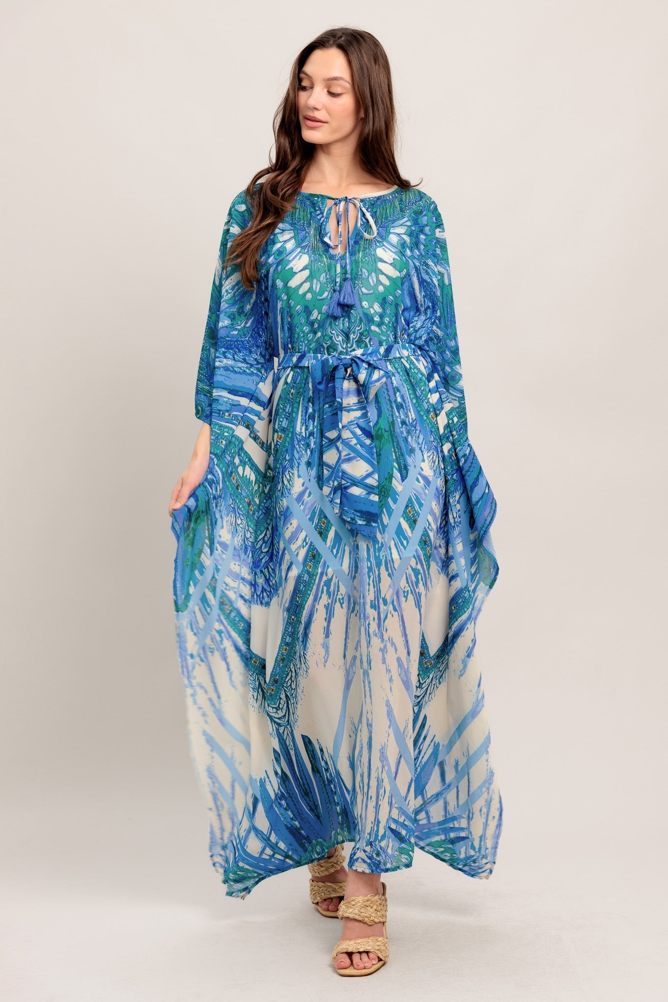 Paradise Woven Kaftan Maxi Dress