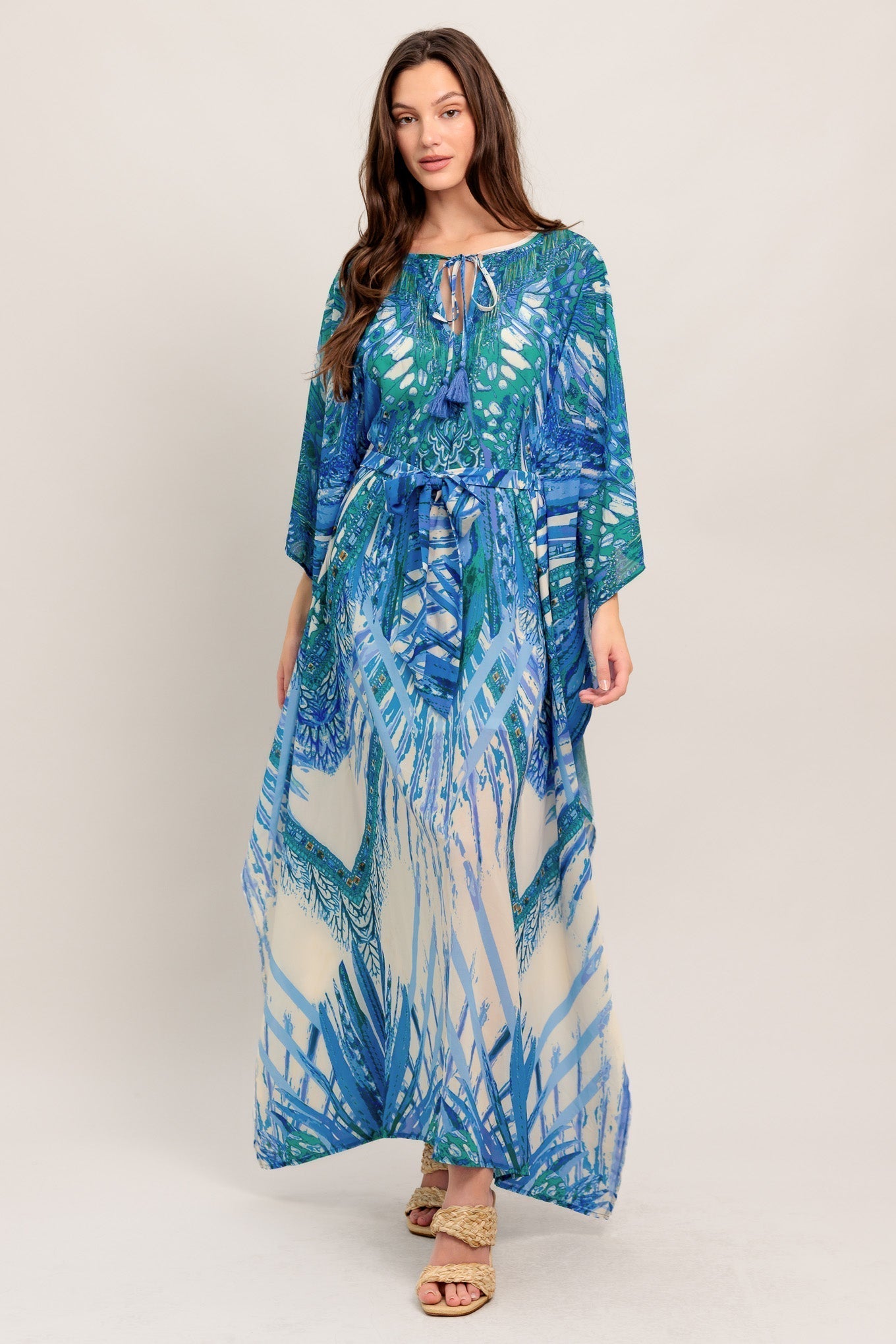 Paradise Woven Kaftan Maxi Dress