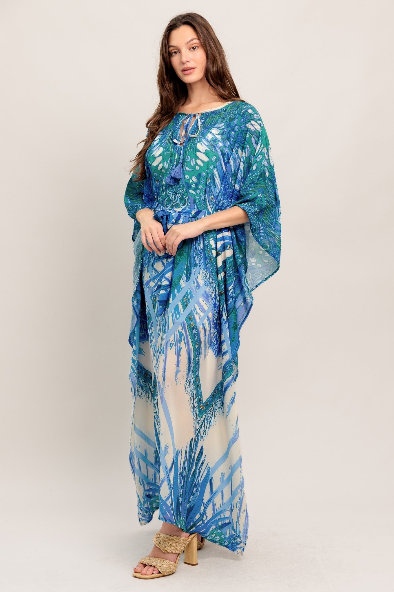 Paradise Woven Kaftan Maxi Dress