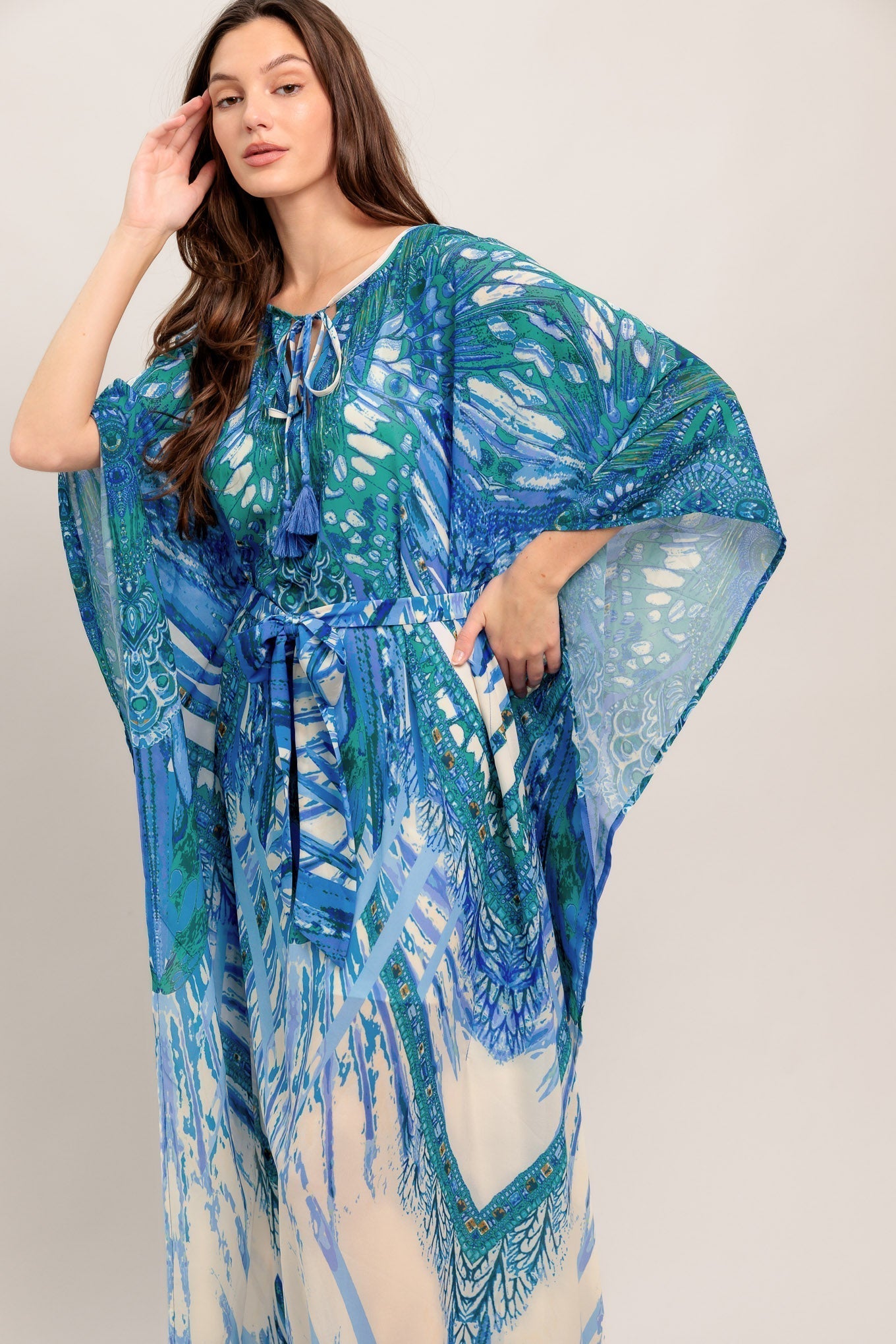 Paradise Woven Kaftan Maxi Dress