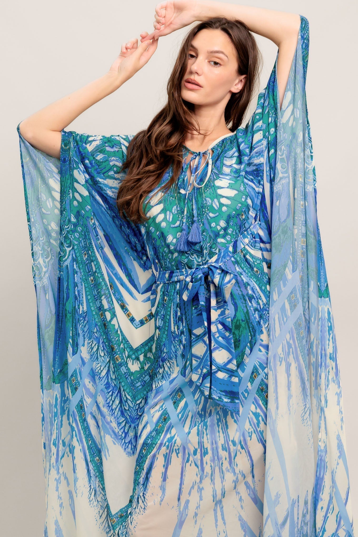 Paradise Woven Kaftan Maxi Dress