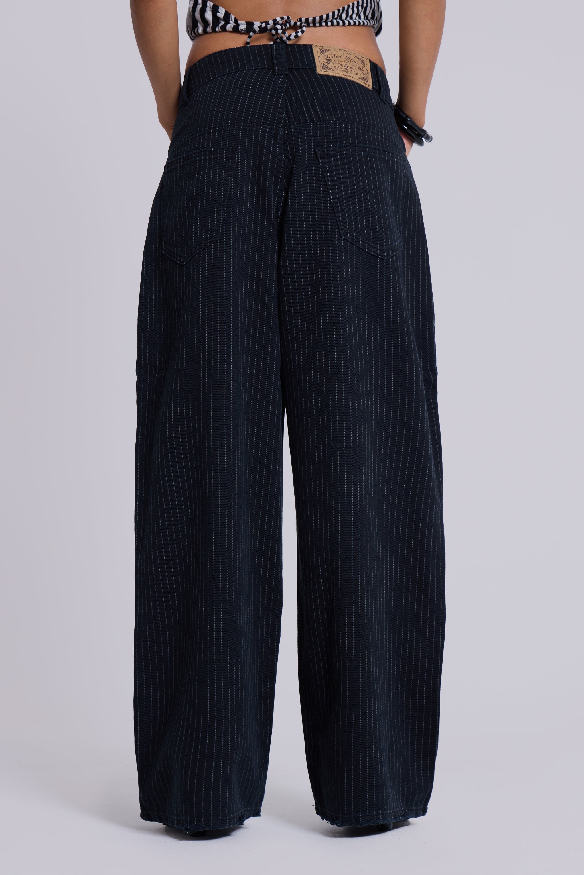 Black Pinstripe XL Colossus Jeans
