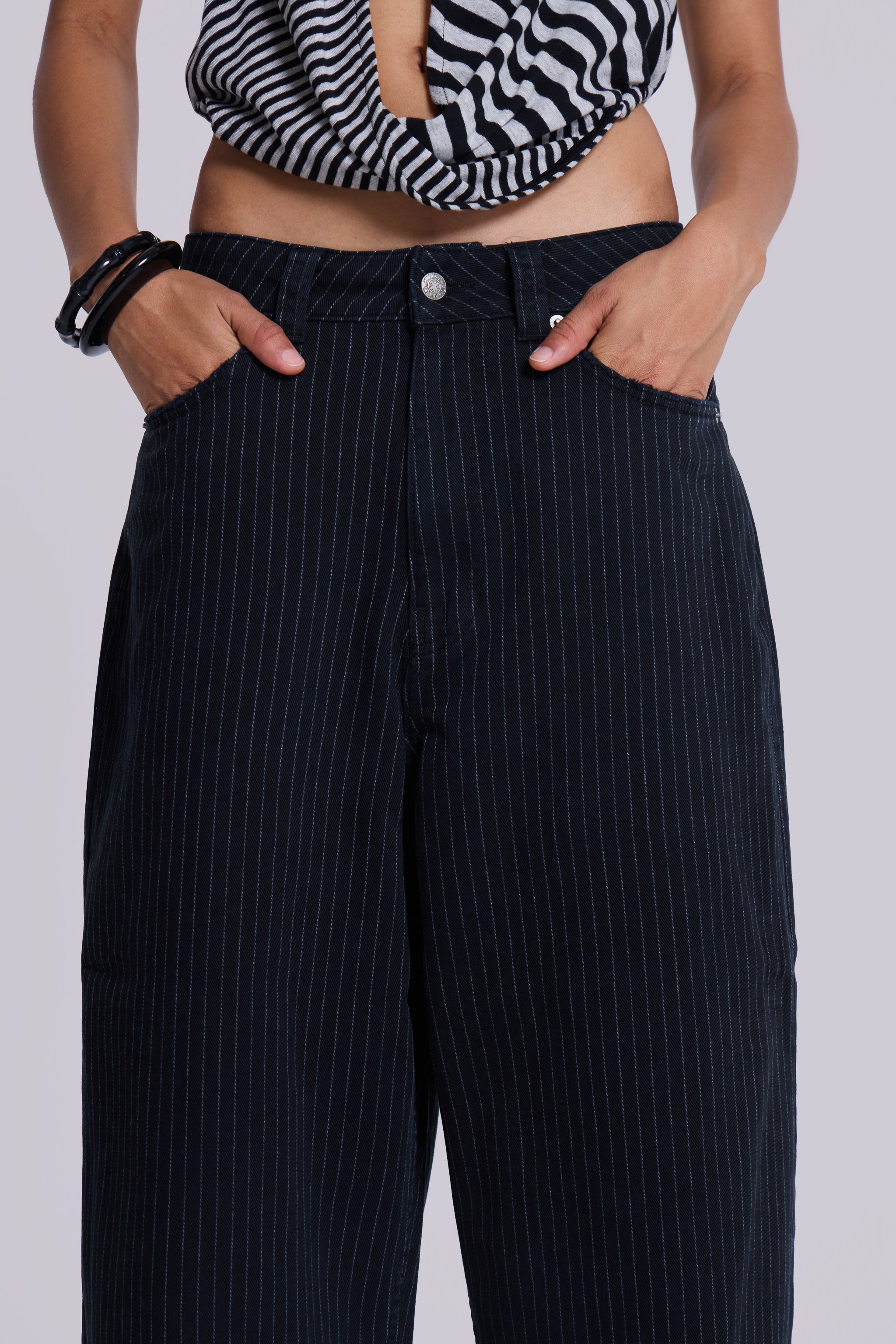 Black Pinstripe XL Colossus Jeans