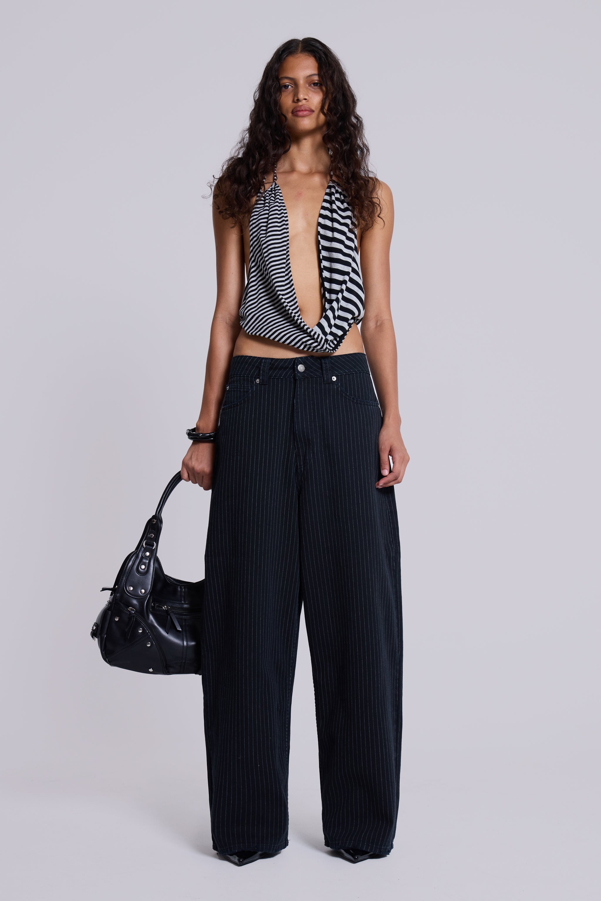 Black Pinstripe XL Colossus Jeans