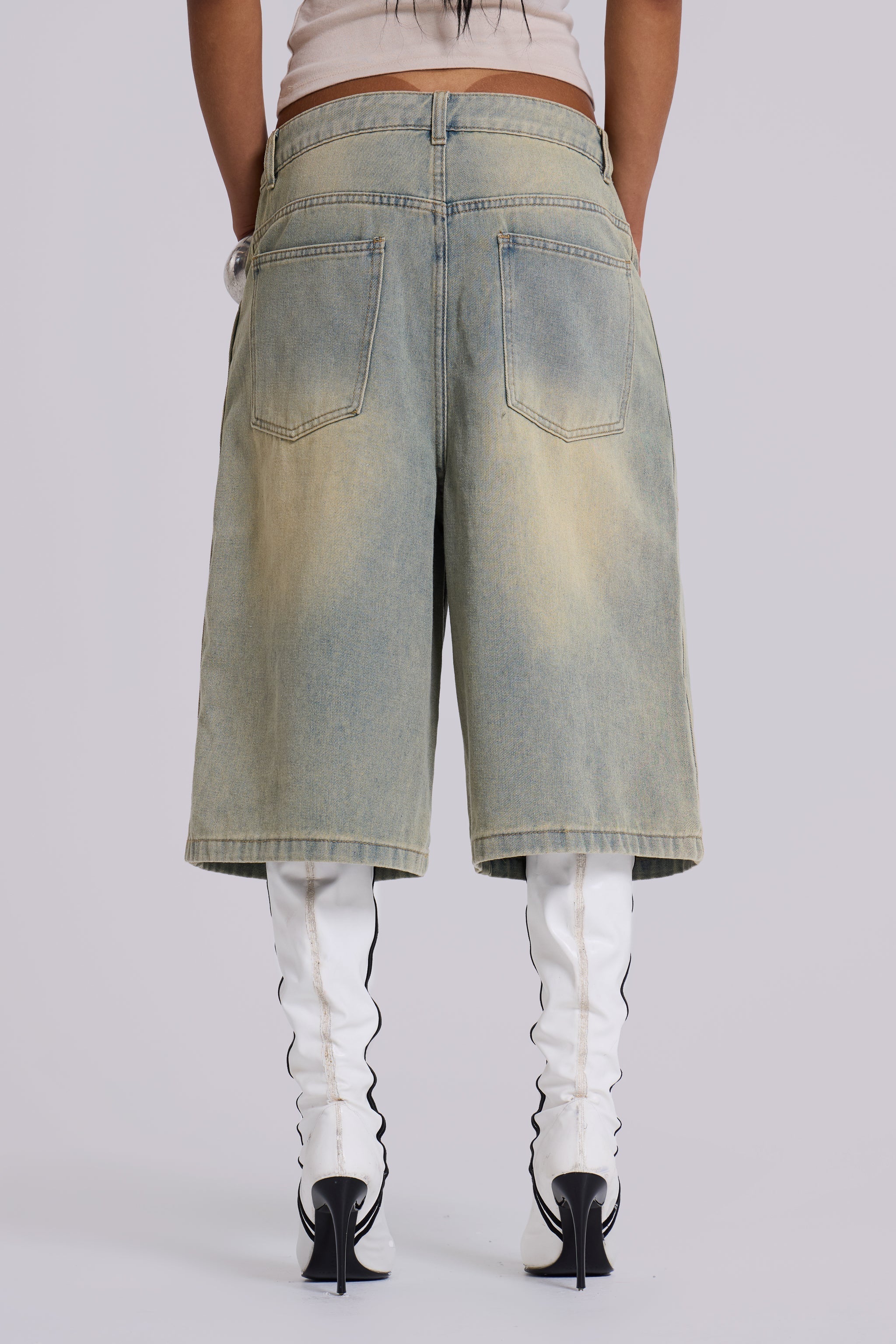 Light Wash Jumbo Jorts