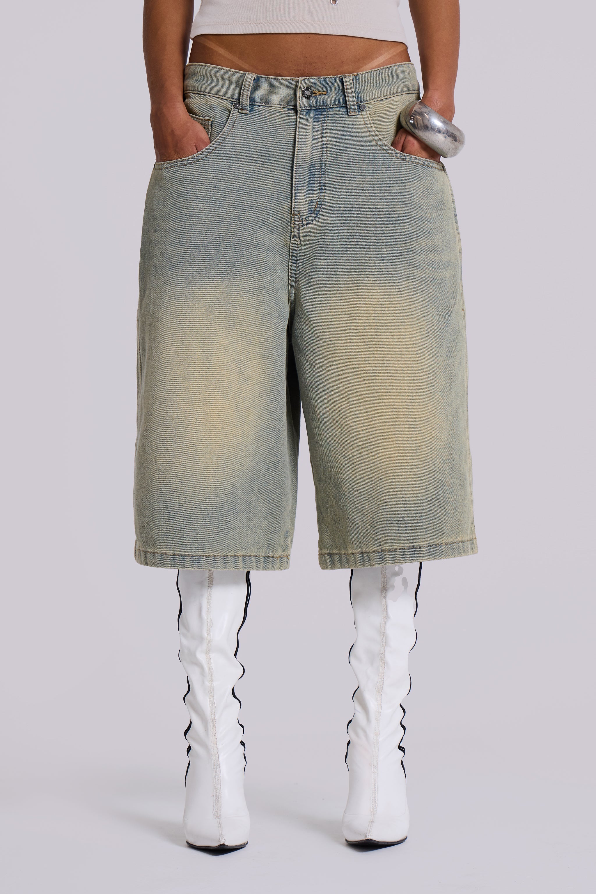 Light Wash Jumbo Jorts