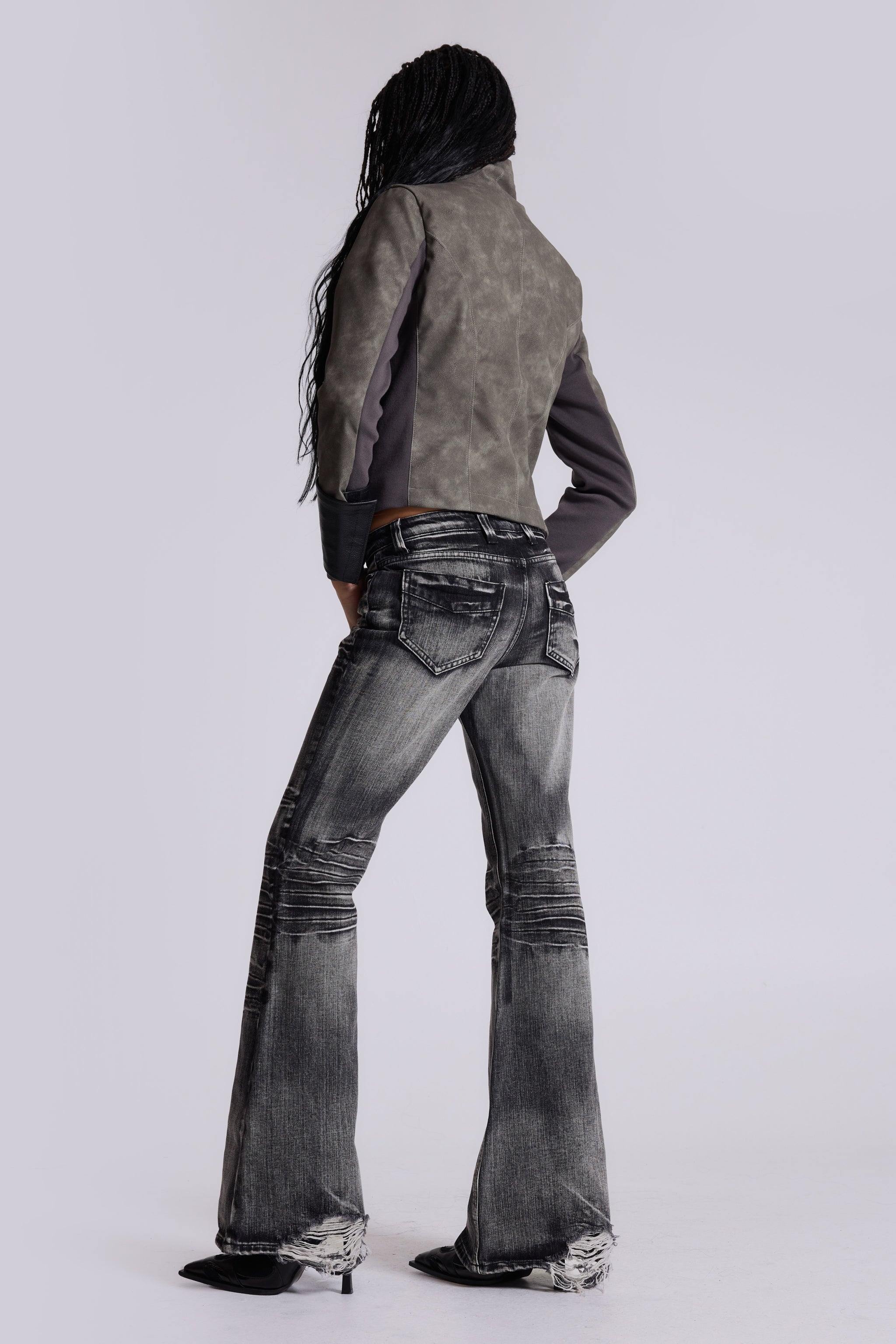 Washed Black Drift Bootcut Jeans