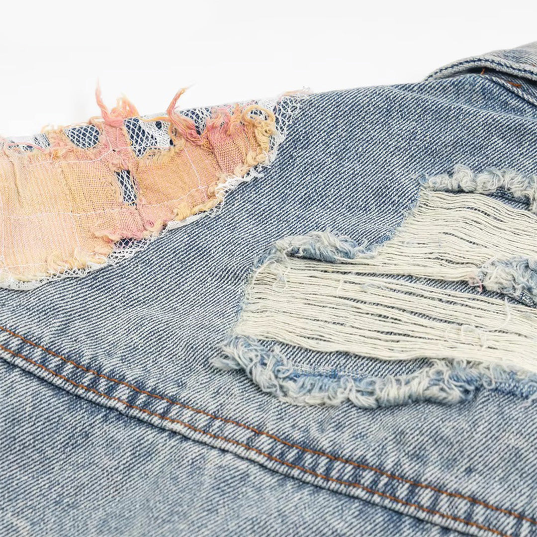 Patchwork Cargo Denim Jacket