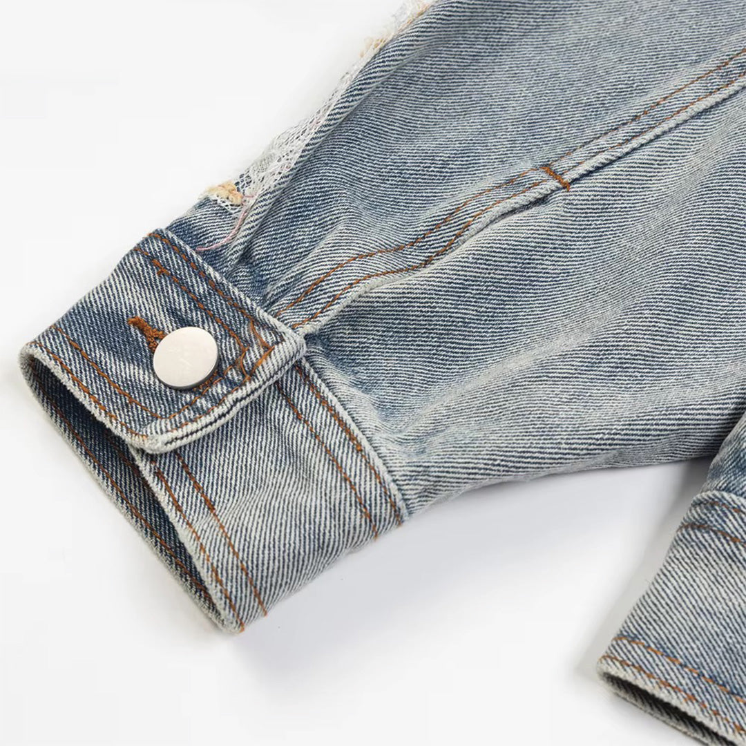 Patchwork Cargo Denim Jacket