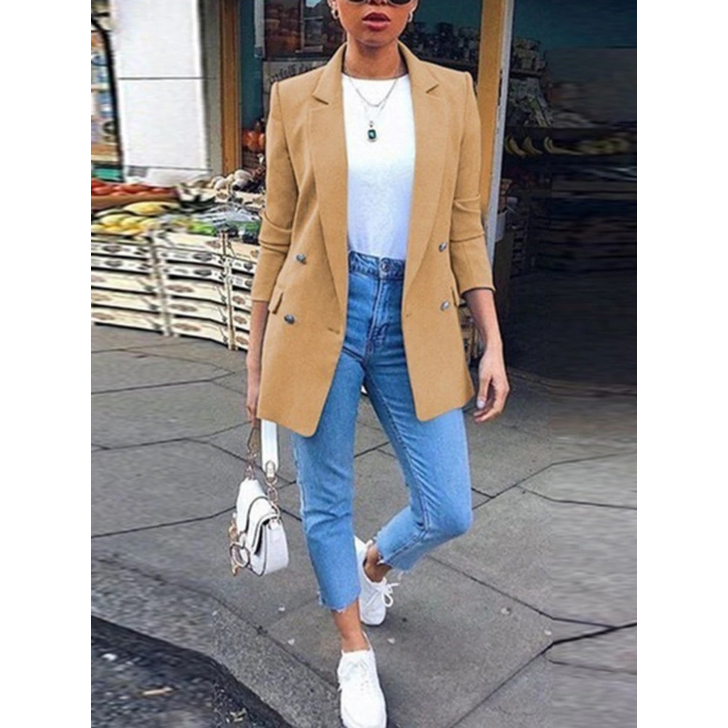Women's Fitted Double Breasted Blazer