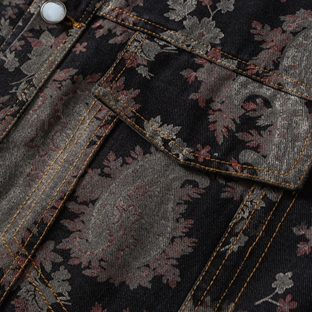 Gradient Flower Print Jacket
