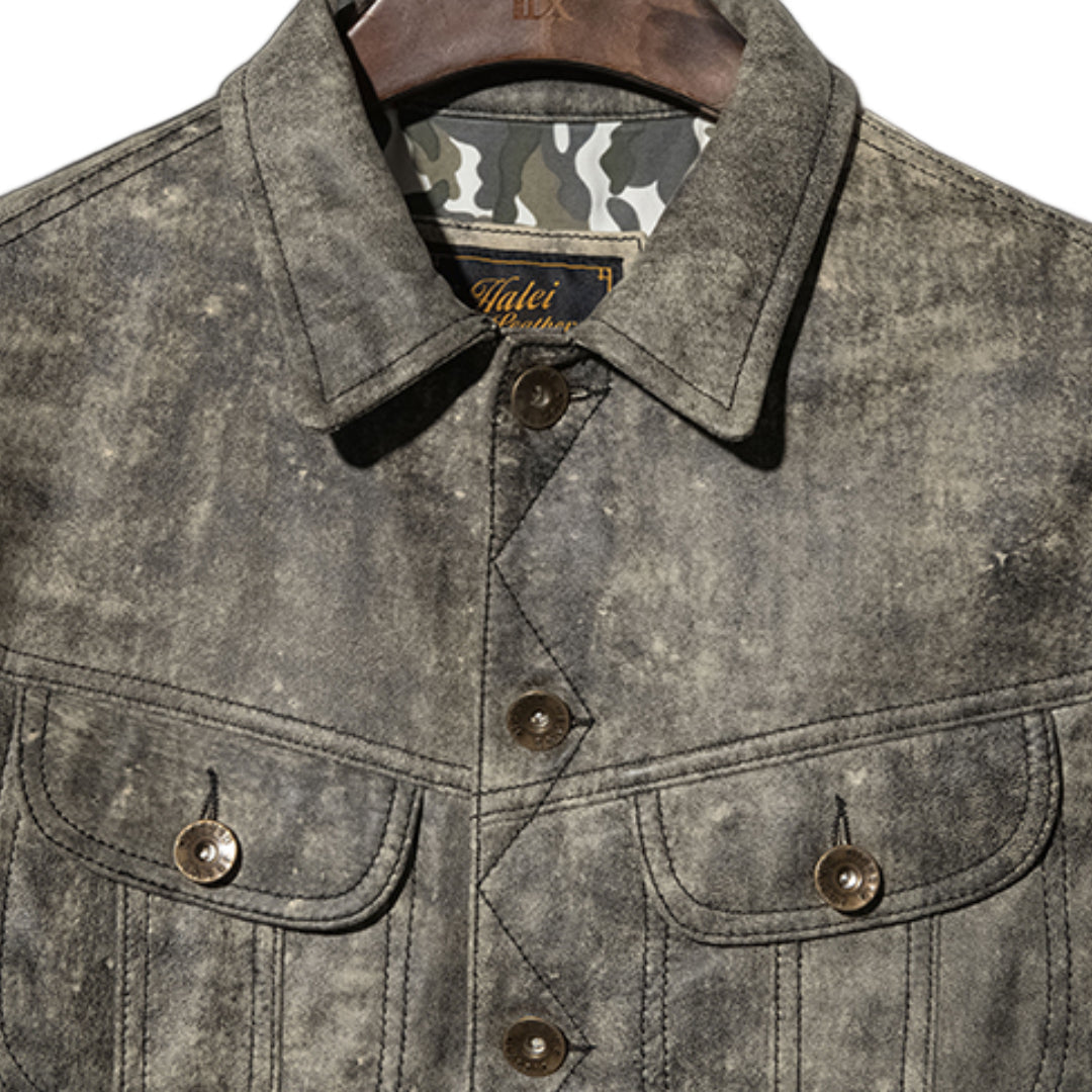 Leather Camo Jacket